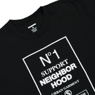 Neighborhood NH. Tee SS-15 Black T-Shirts Close-up | Overkill