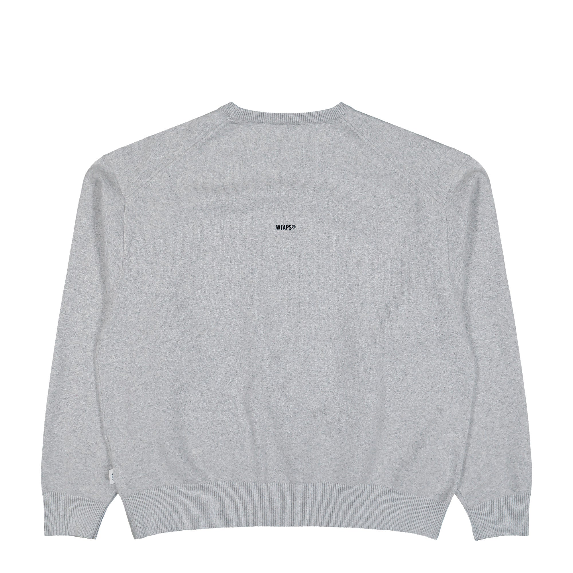 WTAPS Crew Neck / Sweater / NYCO Ash Gray Sweatshirts 252FZDT-KNM01 Close-up | Overkill
