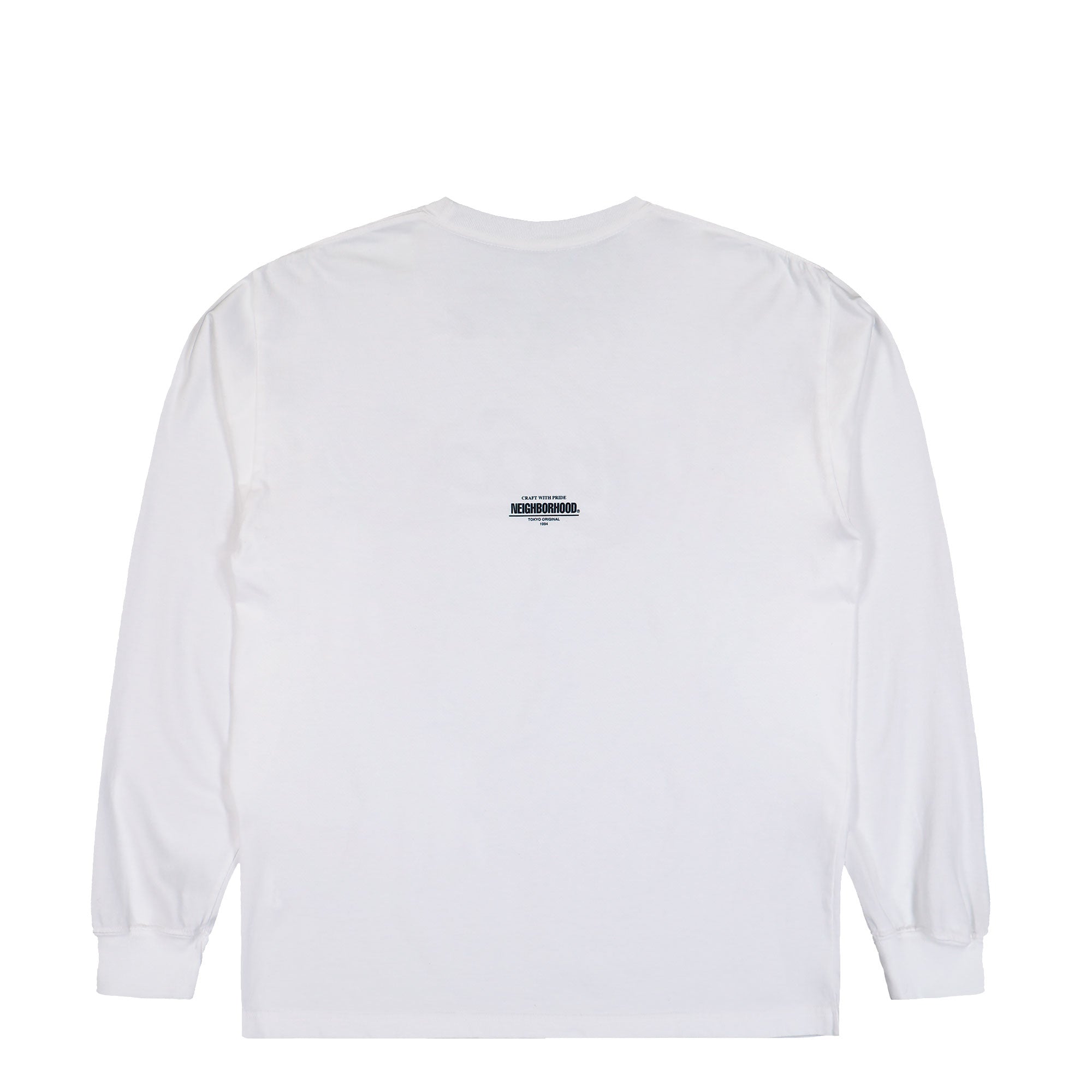 Neighborhood NH. Tee LS-9 White Longsleeves 252PCNH-LT09 / White Close-up | Overkill
