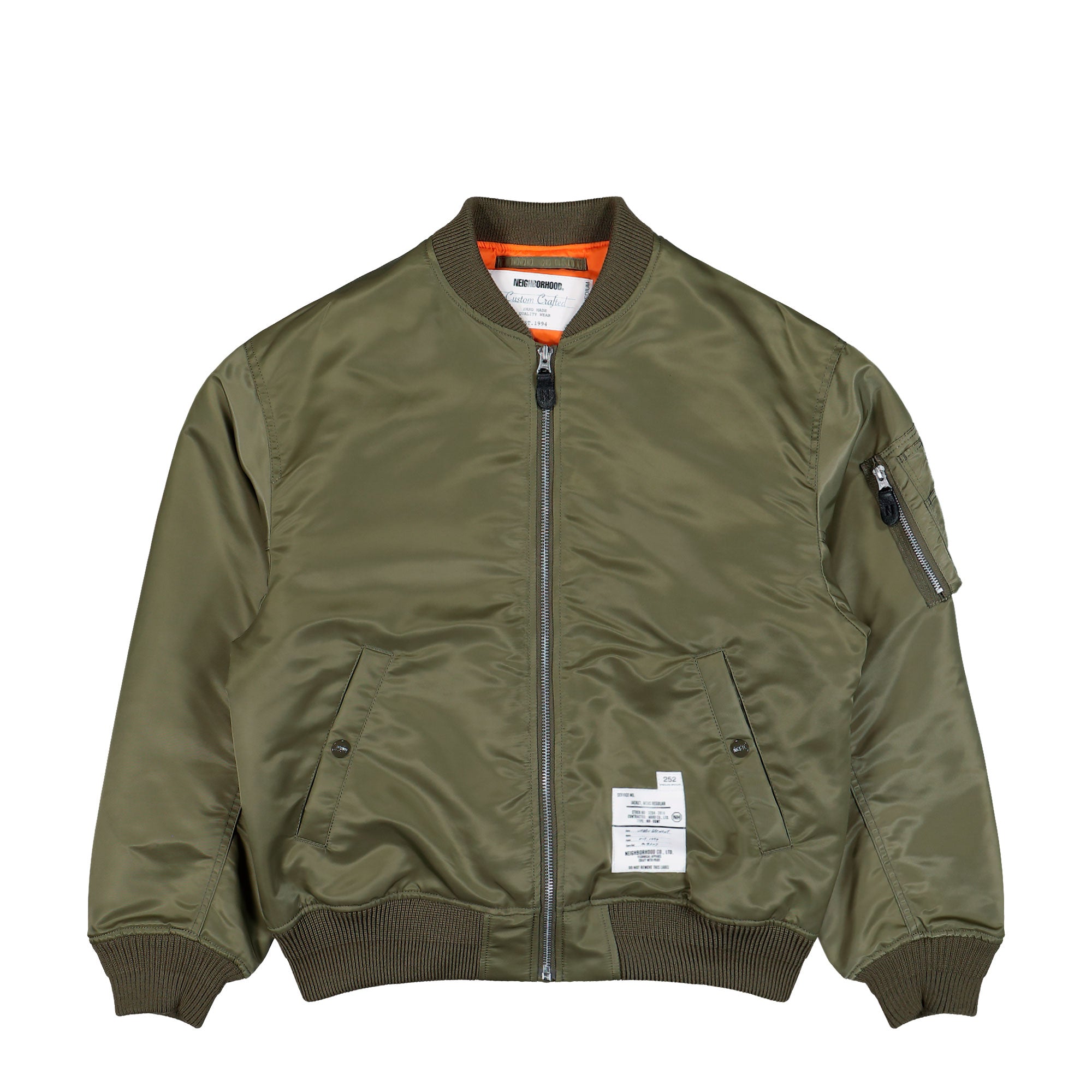 Neighborhood MA-1 Flight Jacket Mod Olive Drab Jackets 252SPNH-JKM02 Detail View 1 | GATE