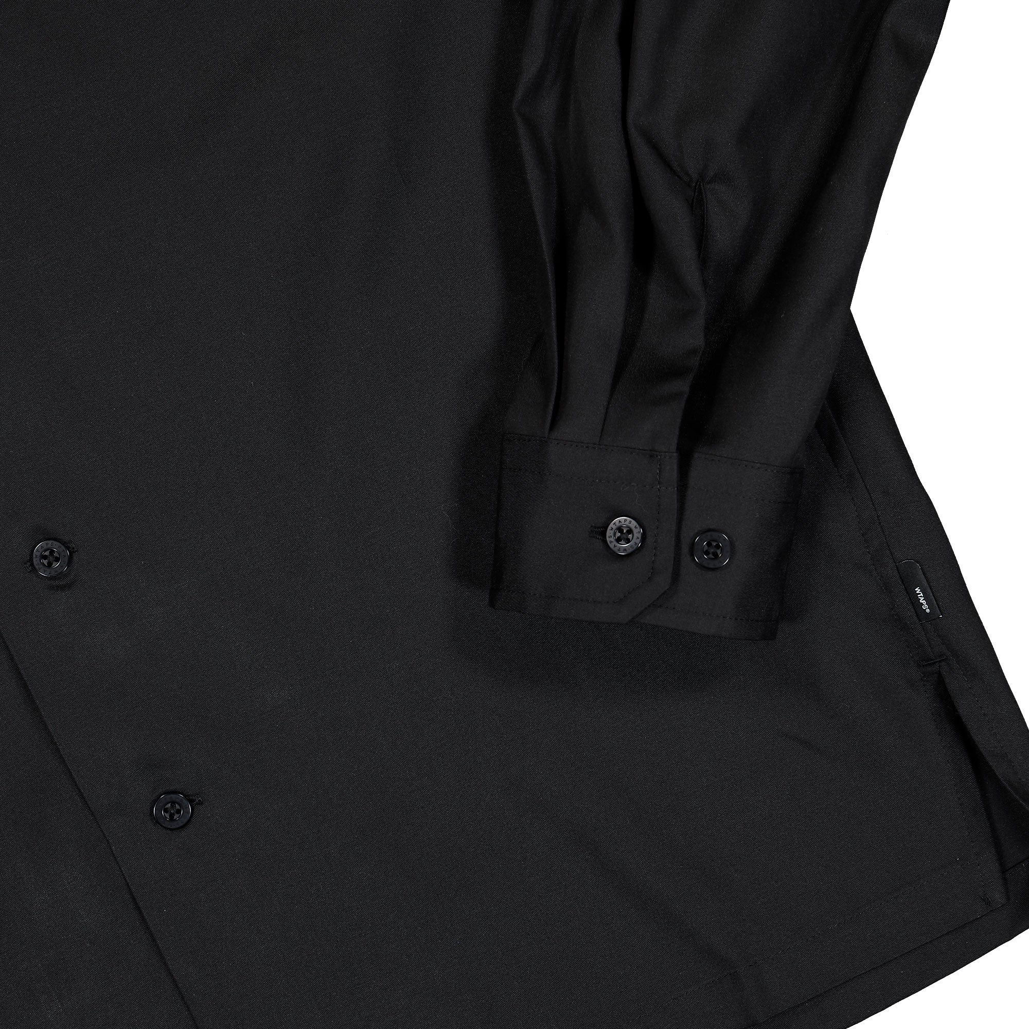 WTAPS EW / LS / CTLY. Twill Black Shirts 252TQDT-SHM06 / Black Detail View 1 | Overkill
