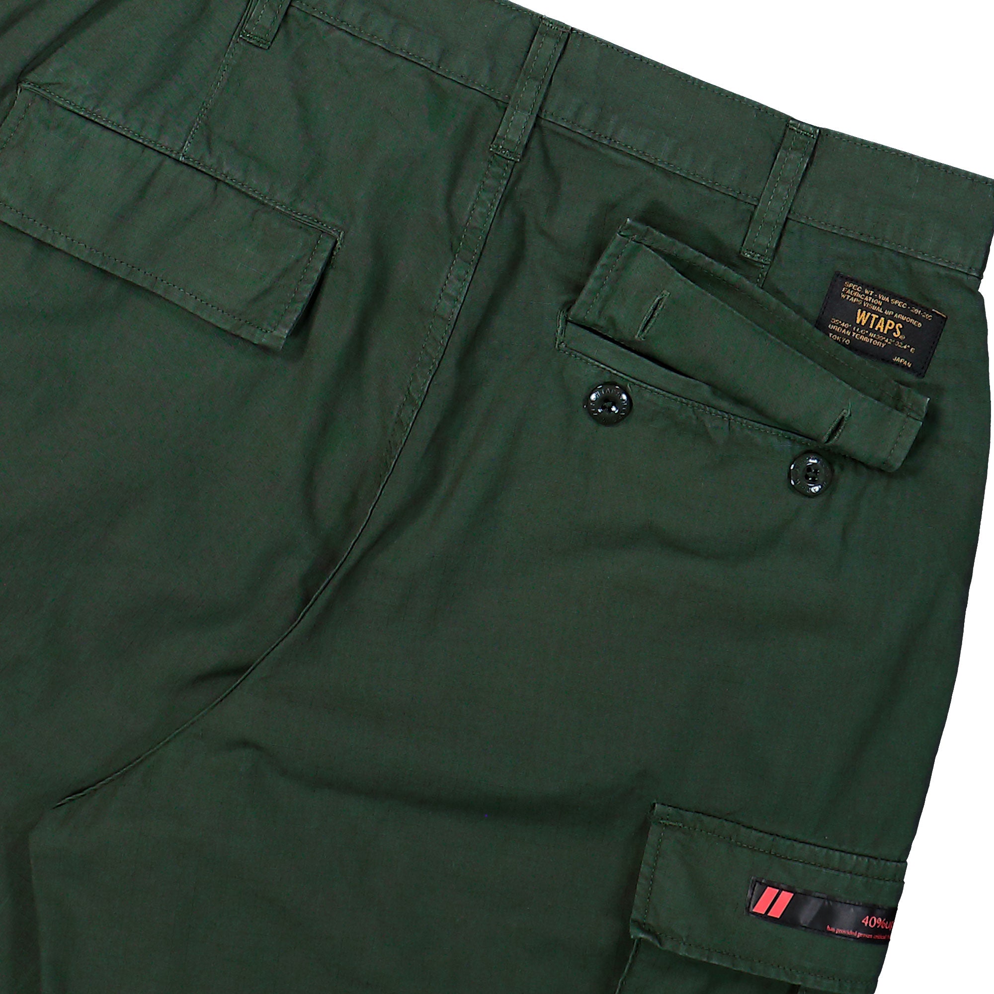 WTAPS Milt9601 / Trousers / Cotton. Ripstop Olive Drab Cargo Pants 252WVDT-PTM01 Detail View 2 | Overkill