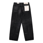 Neighborhood Washed Denim DP Wide Pants Black Jeans 252XBNH-PTM04 Close-up | Overkill