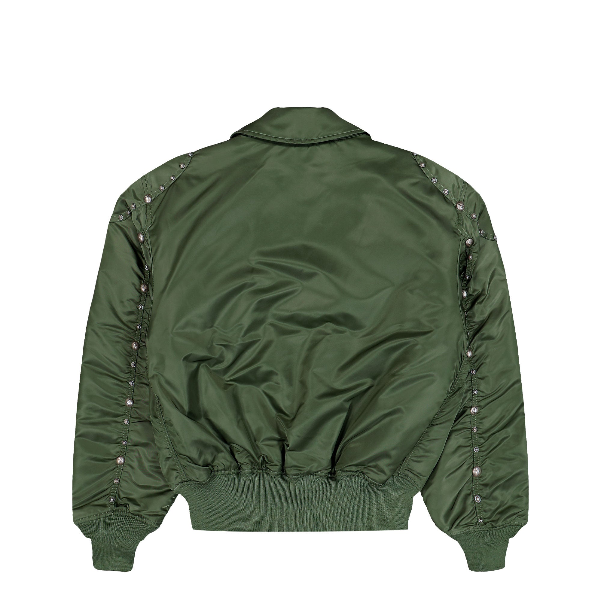 Thug Club x Alpha Industries CWU-45P Rivet Edition Sage Green Bomber & Varsity Jackets 258150-01 Close-up | Overkill
