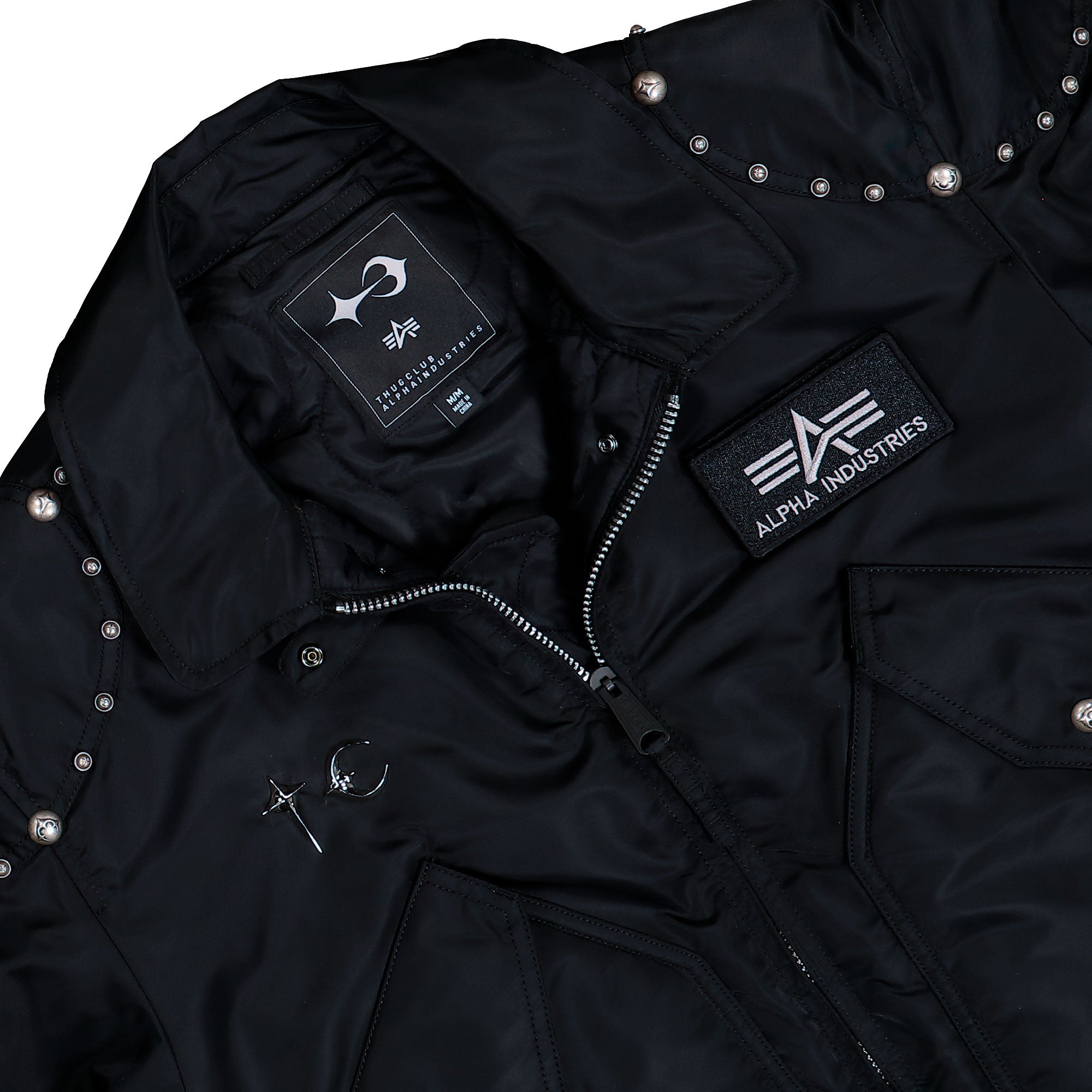 Thug Club x Alpha Industries CWU-45P Rivet Edition Black Bomber & Varsity Jackets 258150-03 Detailfoto | Overkill
