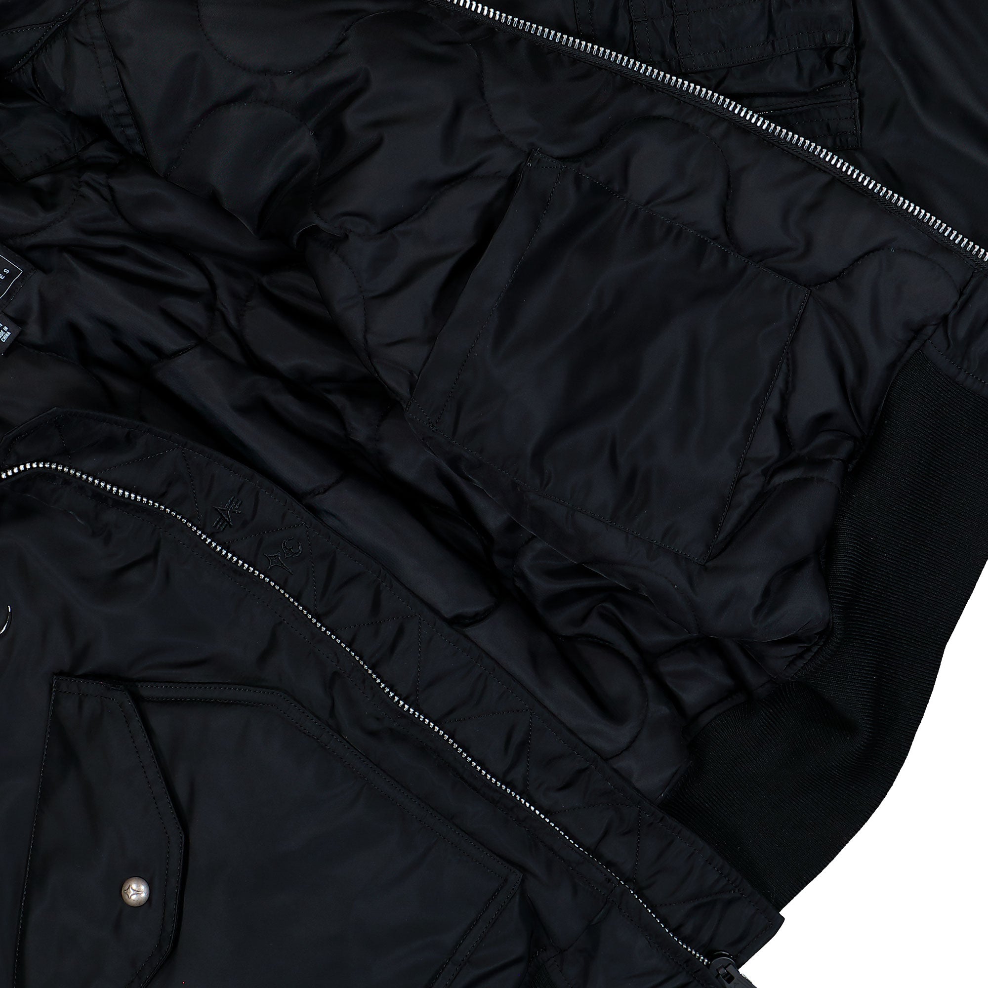 Thug Club x Alpha Industries CWU-45P Studio Edition Black Bomber & Varsity Jackets 258152-03 Detail View 3 | Overkill
