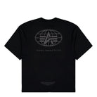 Alpha Industries World Logo Backprint T-Shirt Black T-Shirt 258514-03 Close-up | Overkill
