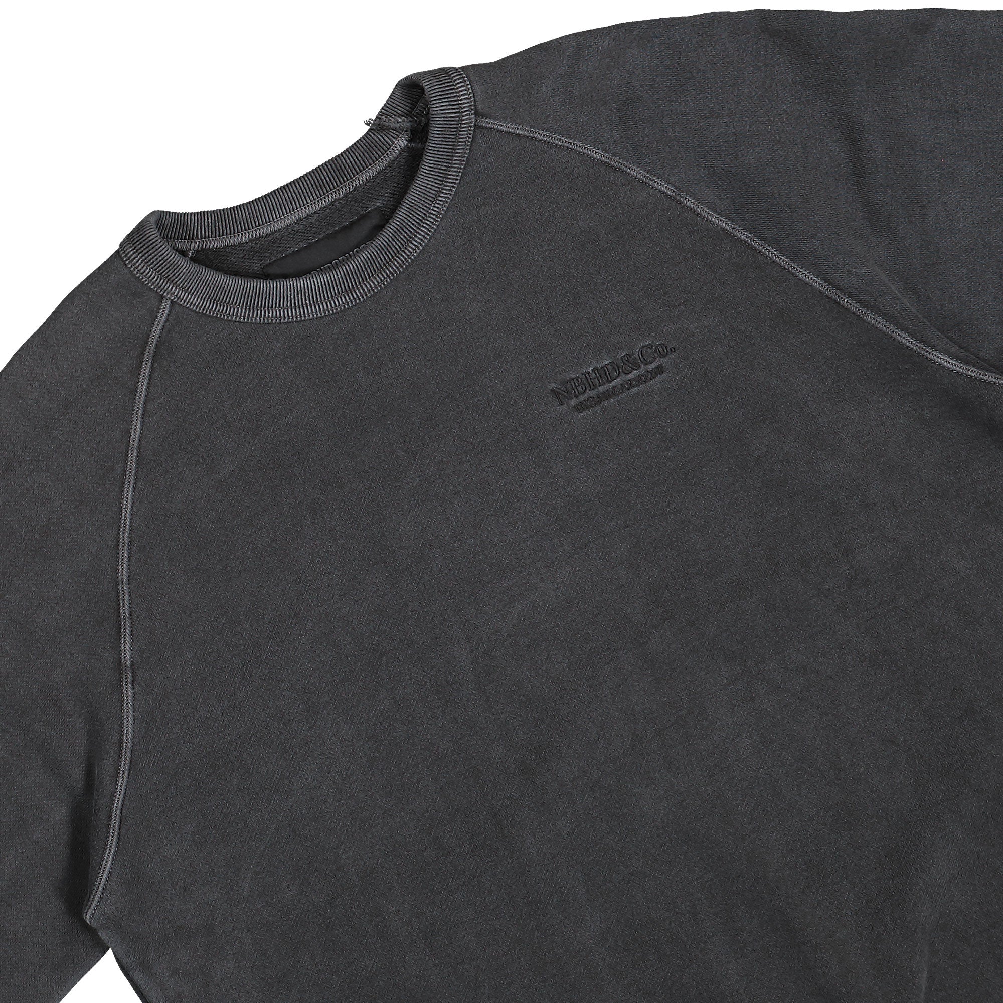 Neighborhood Pigment Dyed Sweat Shirt LS Black Sweatshirt 261FPNH-CSM01 / Black Detailfoto | Overkill
