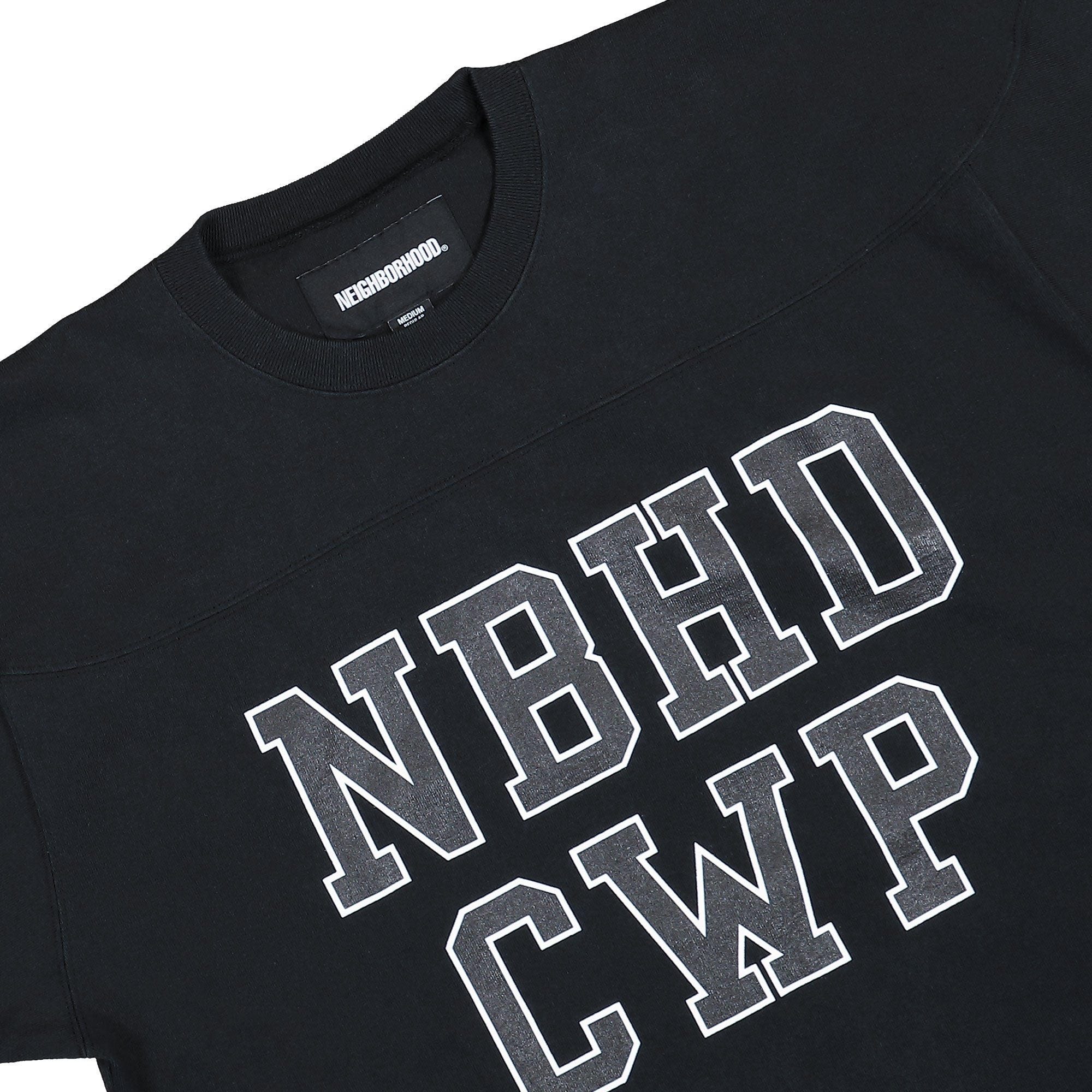 Neighborhood Football Shirt LS Black T-Shirts 261FPNH-CSM11 / Black Detailfoto | Overkill
