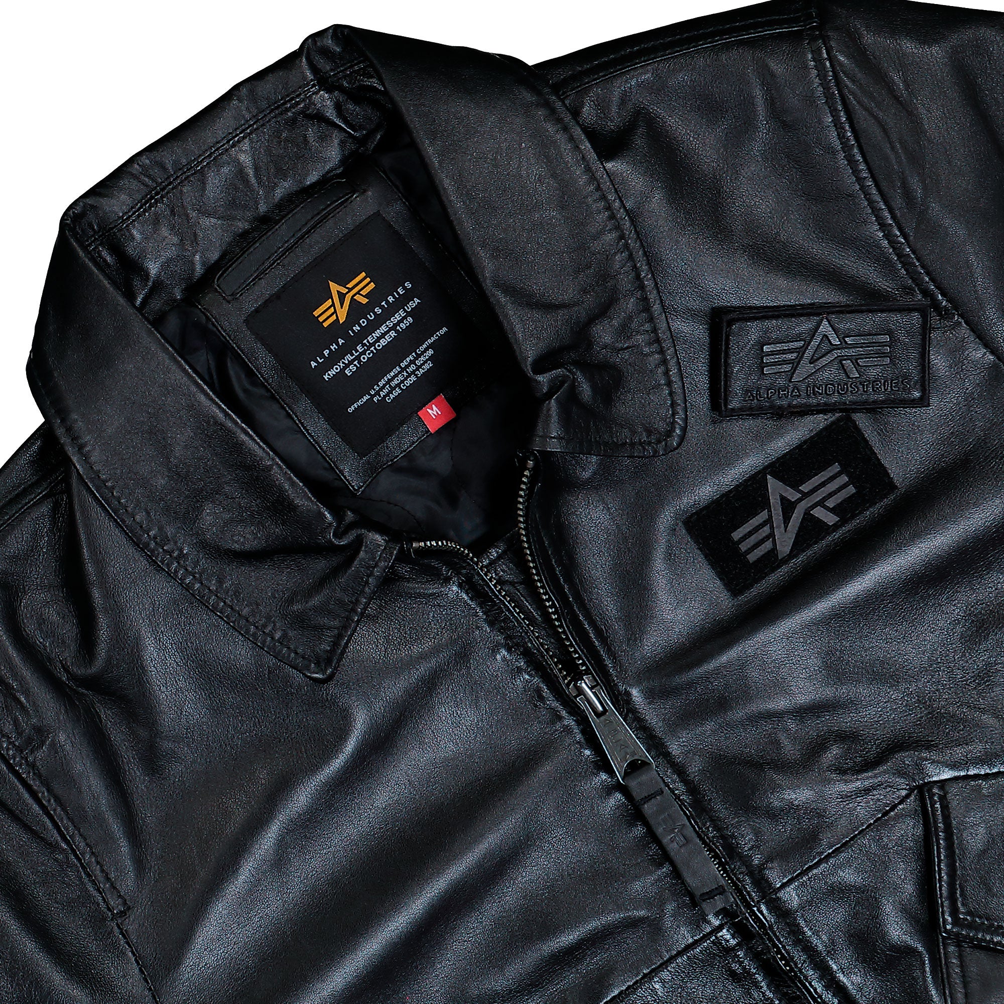 Alpha Industries CWU-45/P Leather Jacket Black Jackets 266106-03 Detailfoto | Overkill
