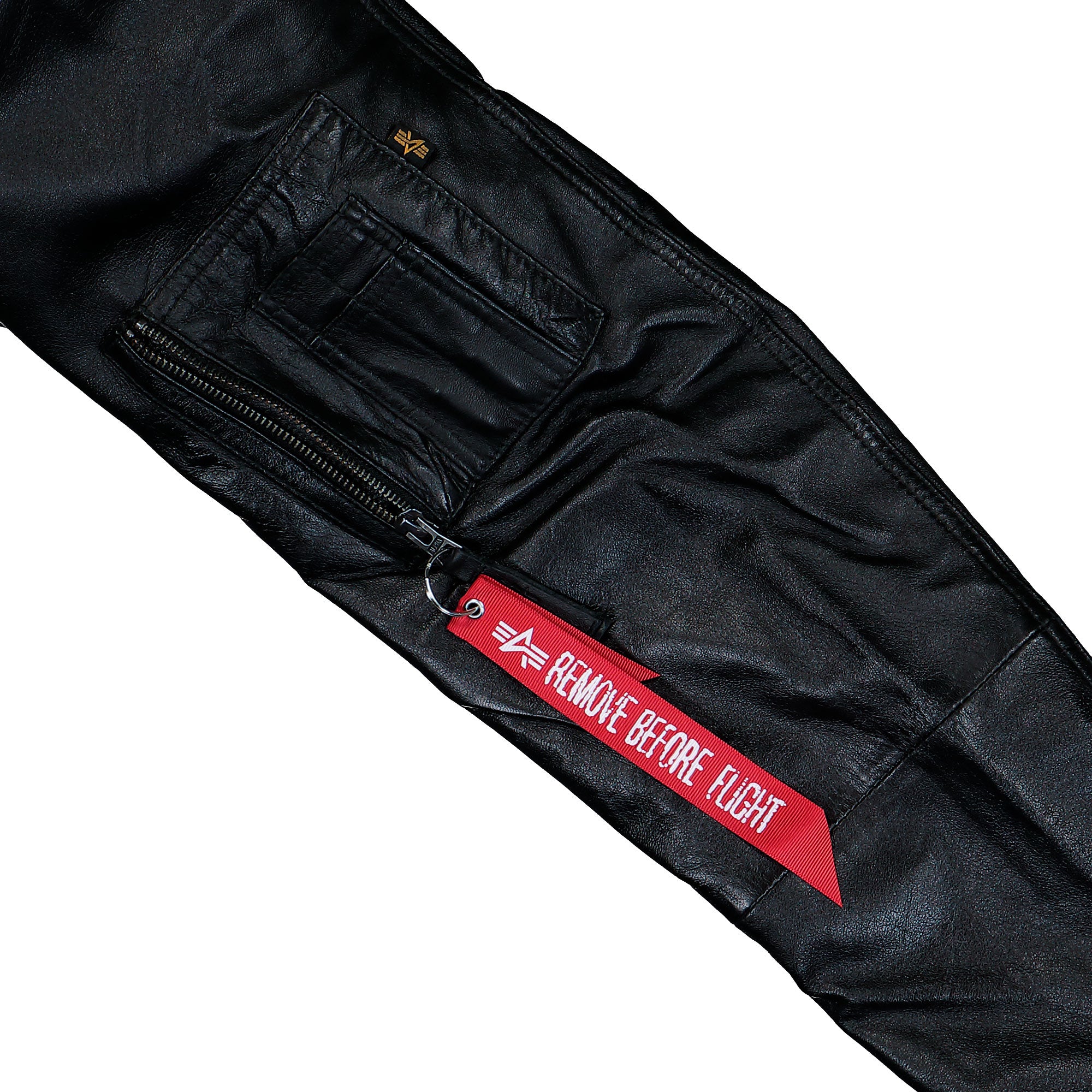 Alpha Industries CWU-45/P Leather Jacket Black Jackets 266106-03 Detail View 2 | Overkill

