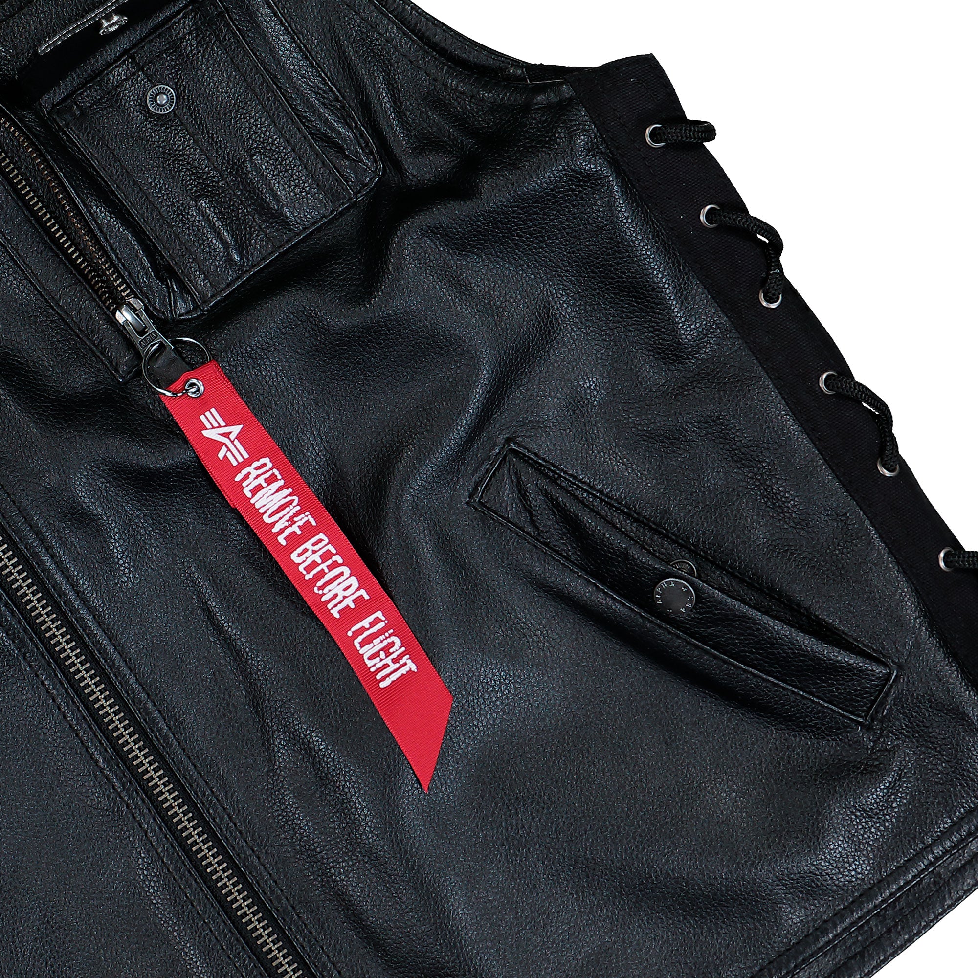Alpha Industries X-Force Leather Vest Black Vests 266108-03 Detail View 1 | Overkill
