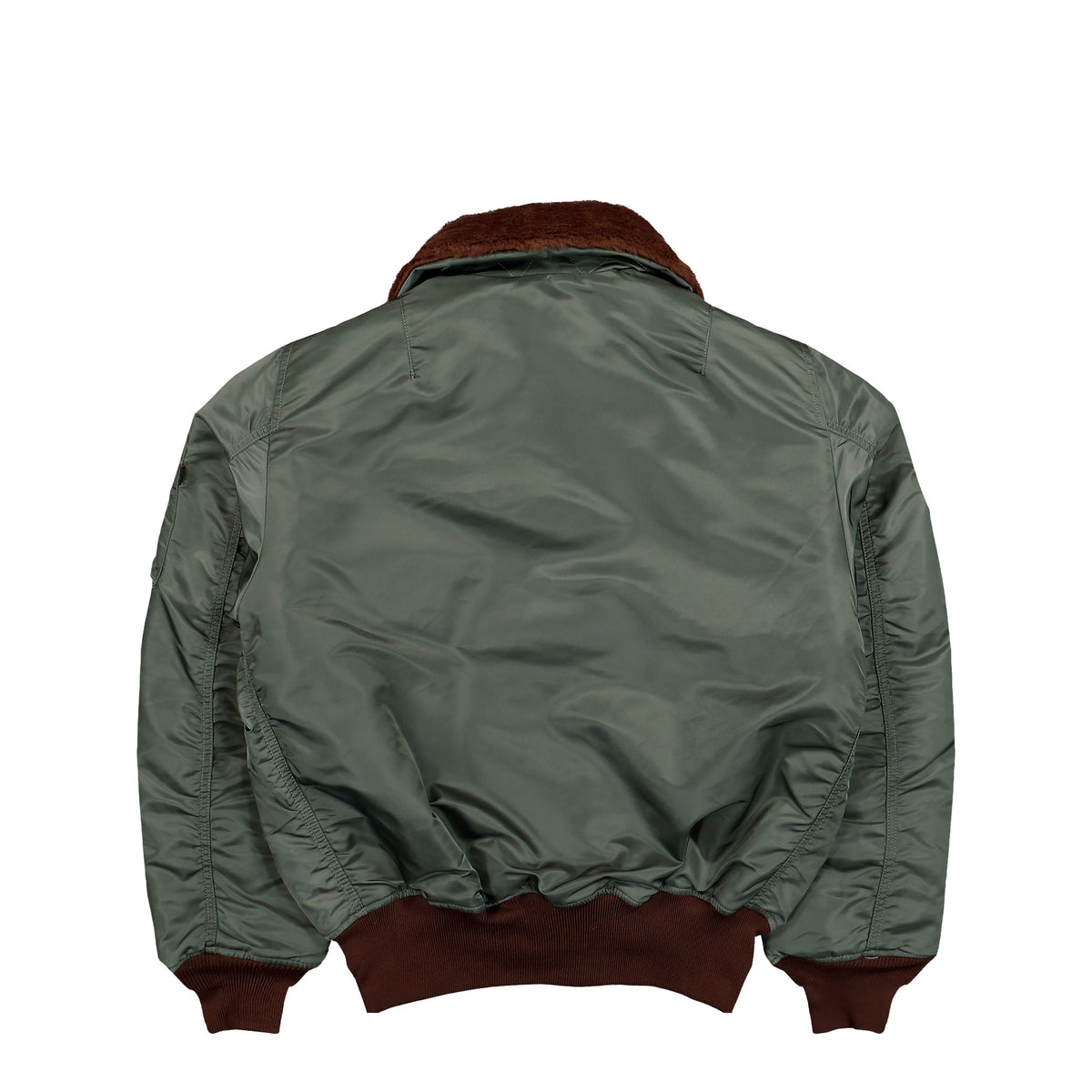 Alpha Industries B-15 Inermediate Flight Bomber Jacket Vintage Green Bomber & Varsity Jackets 268161-432 Close-up | Overkill
