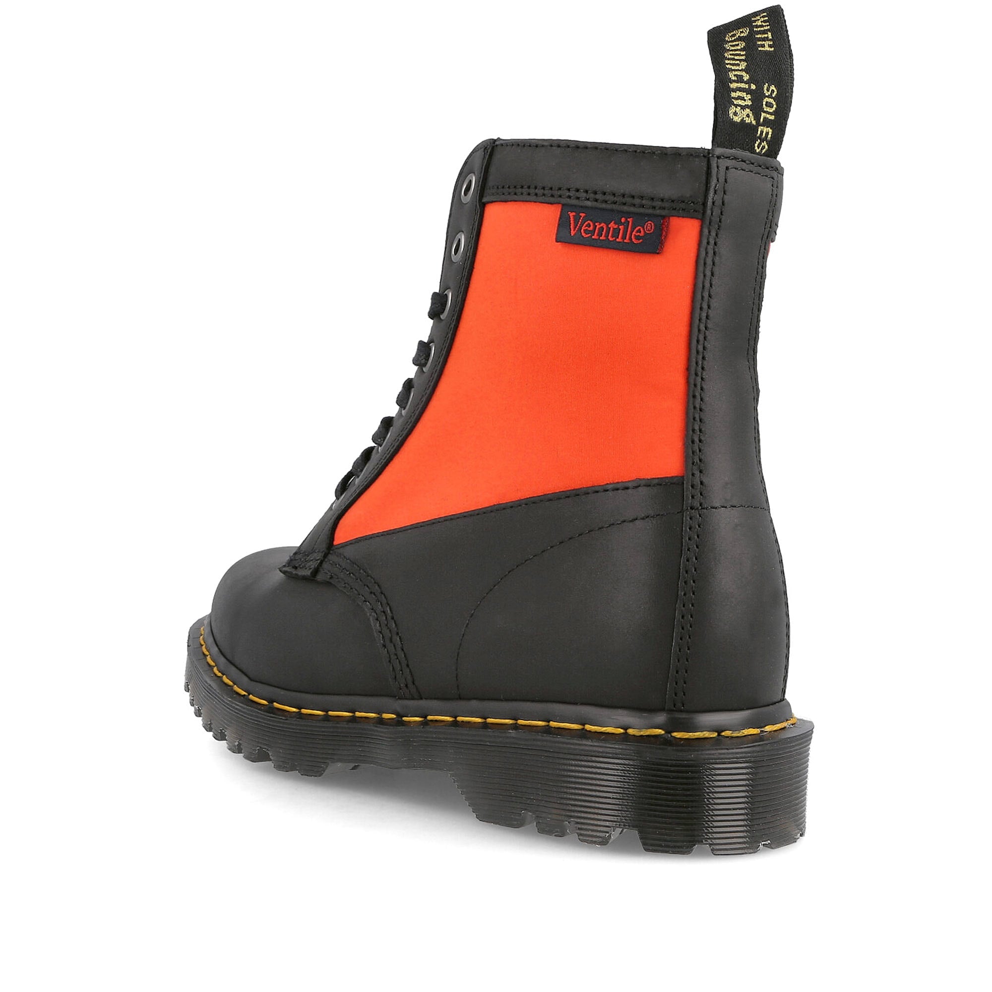 Dr. Martens 1460 Black / Blaze Orange Dockyard / Ventile Boots  Material | Overkill