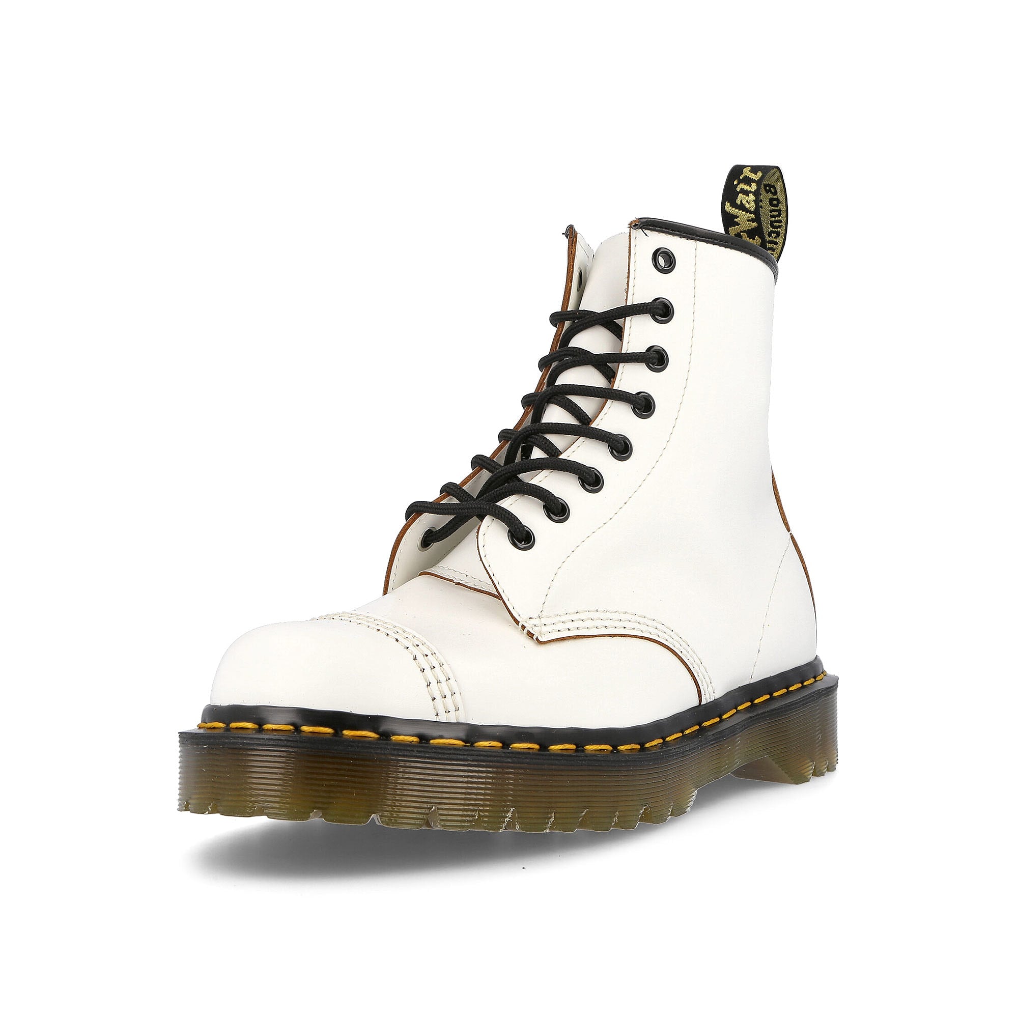 Dr. Martens 1460 toe cap bex White Boots  Close Up | Overkill