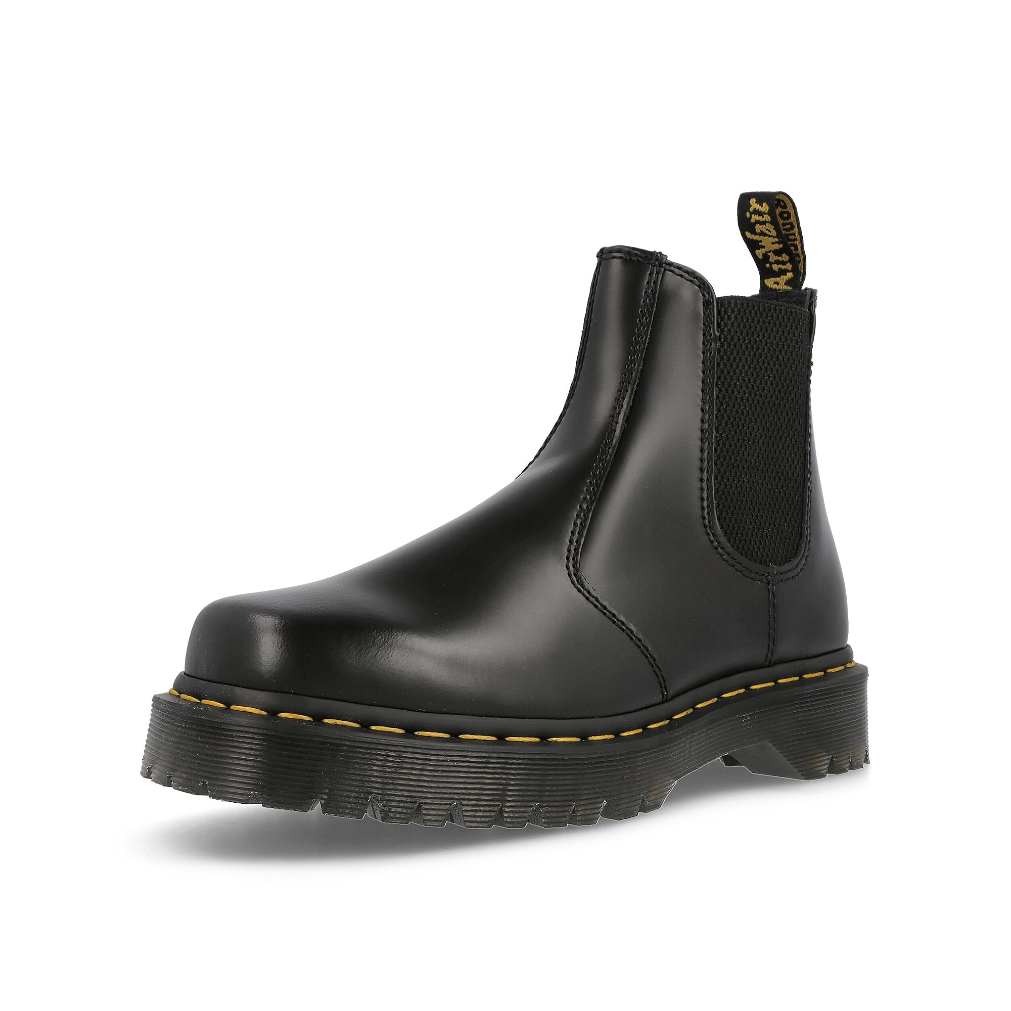 Dr. Martens 2976 Bex Squared Black Polished Smooth Boots  Material | Overkill