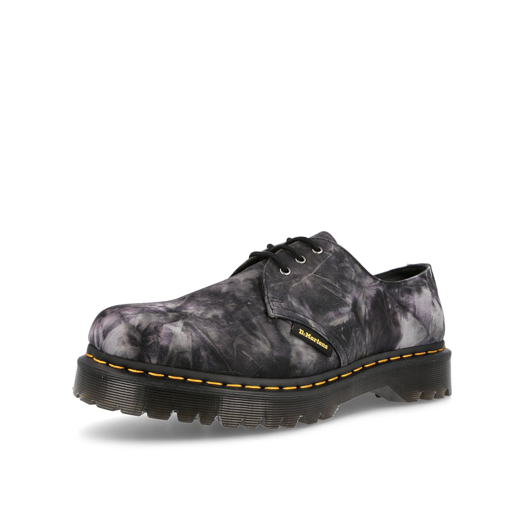Dr. Martens Pleasures x Dr. Martens 1461 Bex Black / White Tie Dye Loafers & Lace ups  Close Up | Overkill