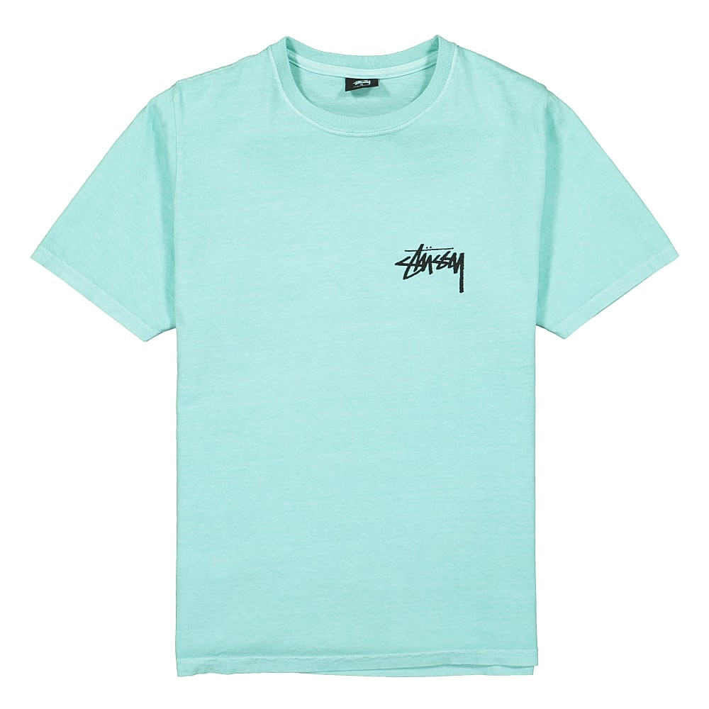 Stussy Peace & Love Pigment Dyed Tee Aqua T-Shirts 2903098 / 0841 | Overkill