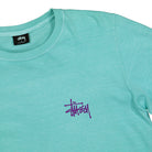 Stussy Basic Pigment Dyed Longsleeve Tee Aqua Longsleeves Close-up | Overkill