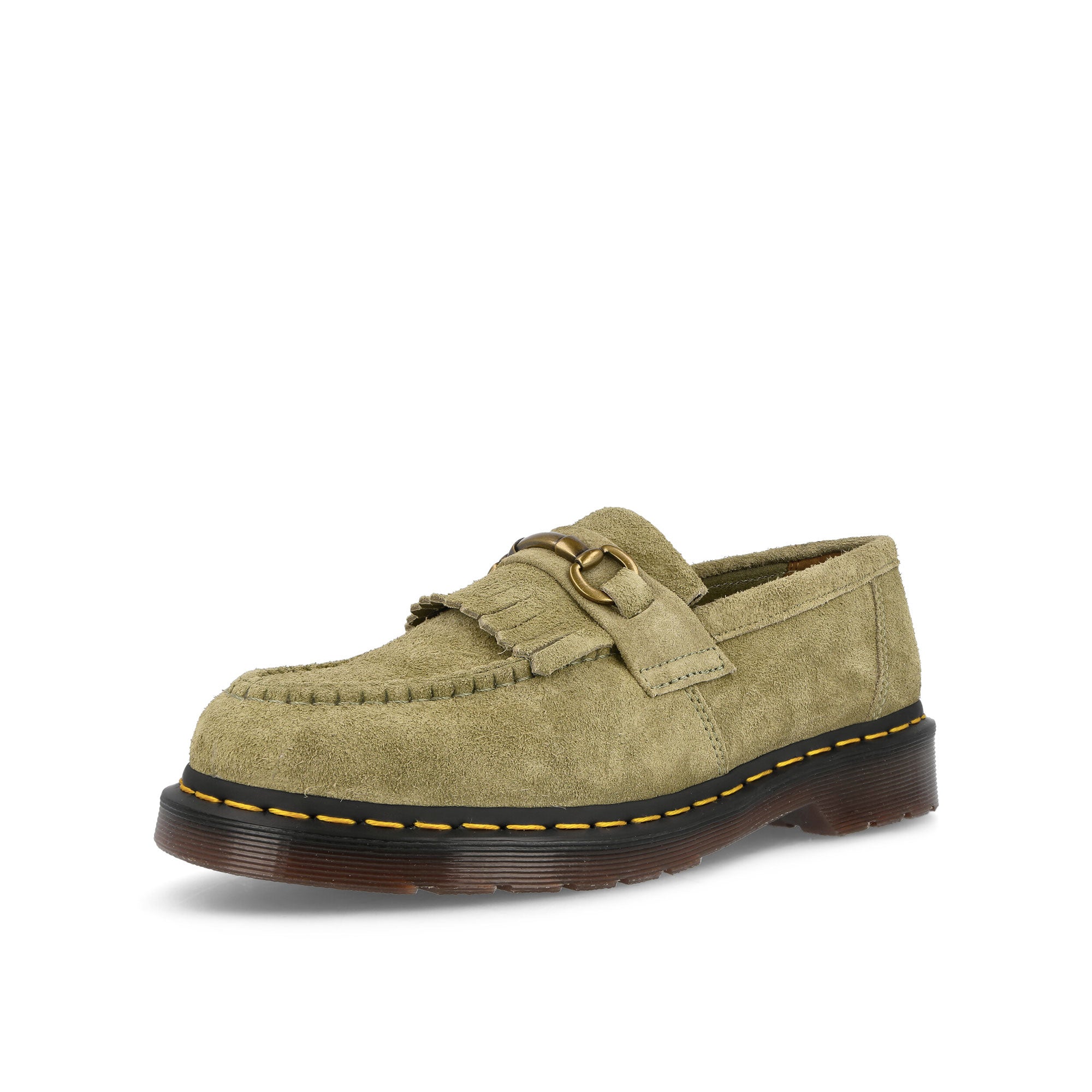 Dr. Martens Adrian Snaffle Pale Olive Loafers & Lace ups  Close Up | Overkill