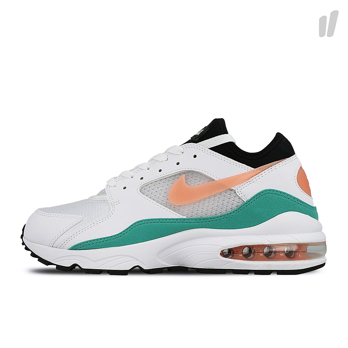 Nike air max 93 White-Crimson Bliss - Kinetic Green - Black Low Top Sneakers 306551 105 | Overkill