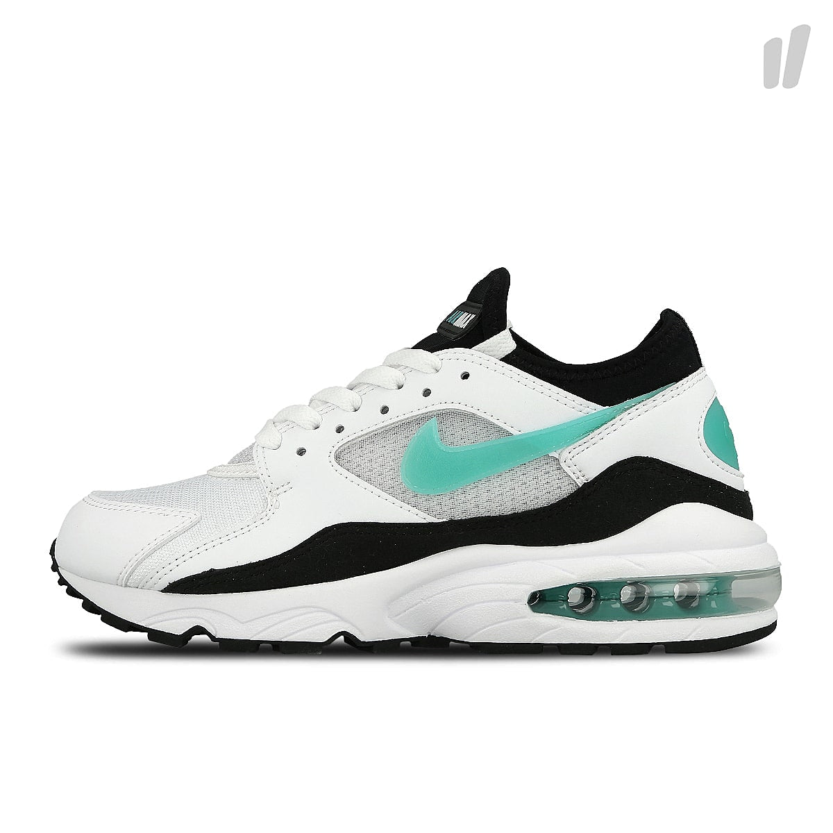 Nike air max 93 White-Sport Turquiose - Black Low Top Sneakers 306551 107 | Overkill