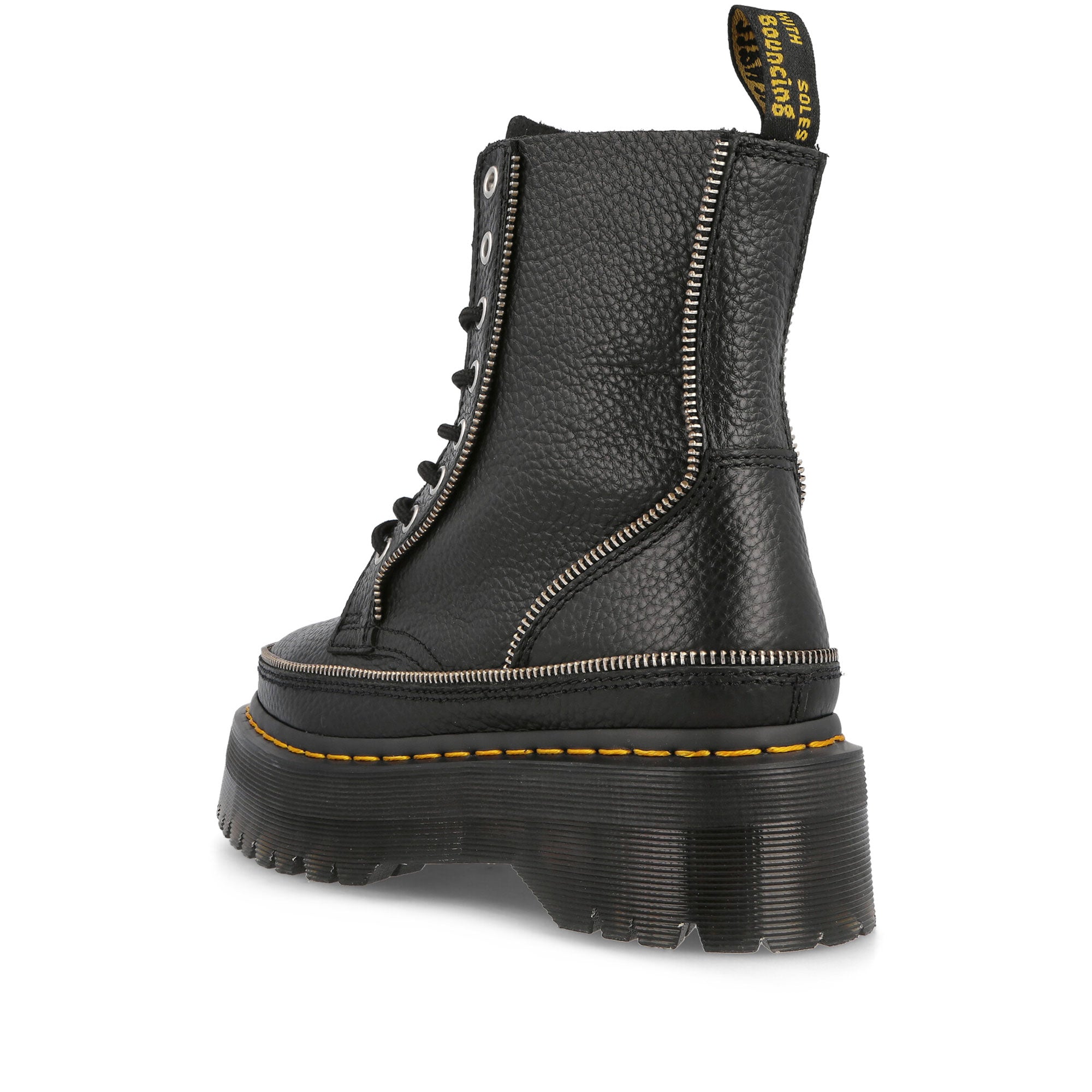 Dr. Martens Jadon Zip Black Milled Nappa Boots  Material | Overkill