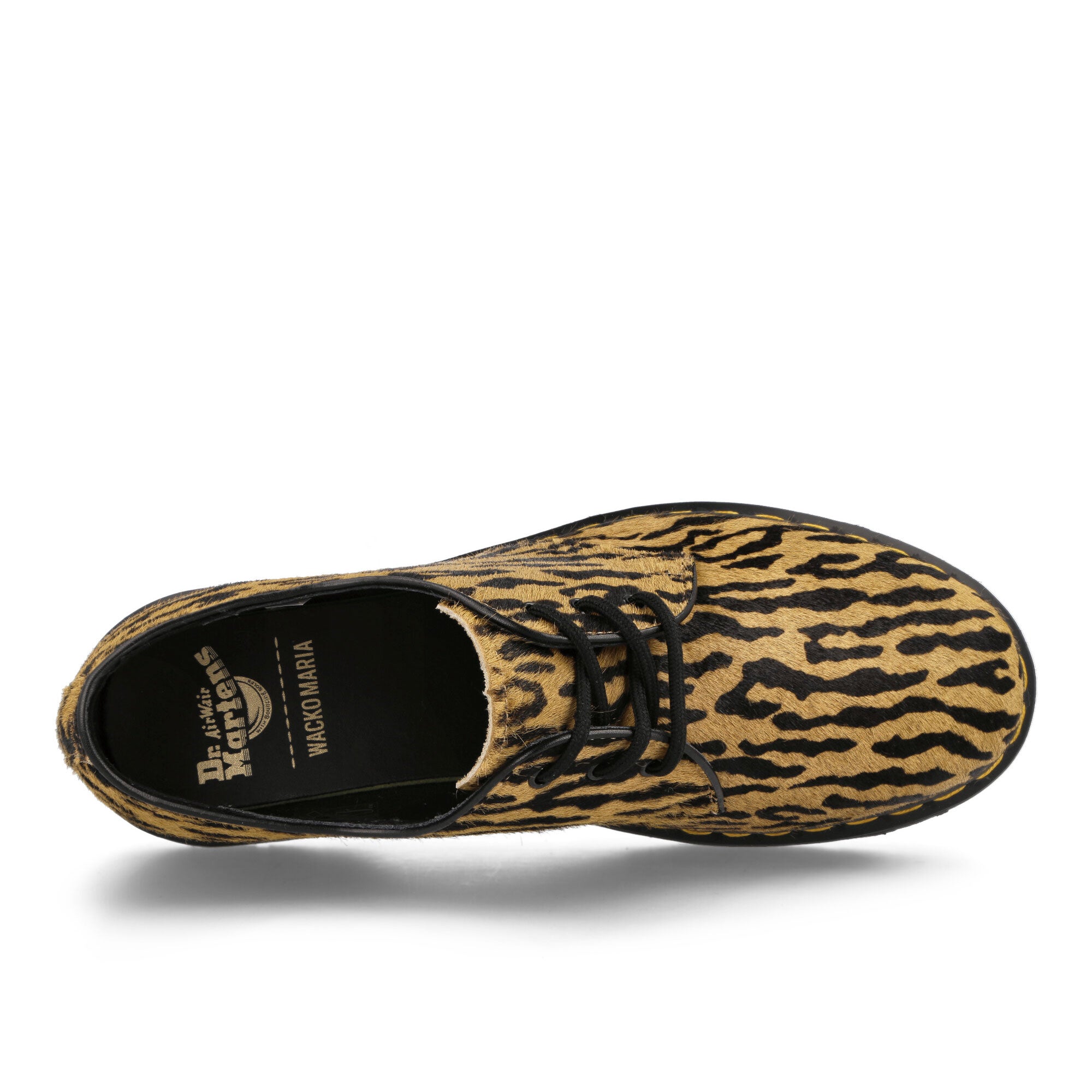 Dr. Martens Wacko Maria x Dr. Martens 1461 Camel + Black Tiger Camo Hair On Loafers & Lace ups  Detailfoto | Overkill