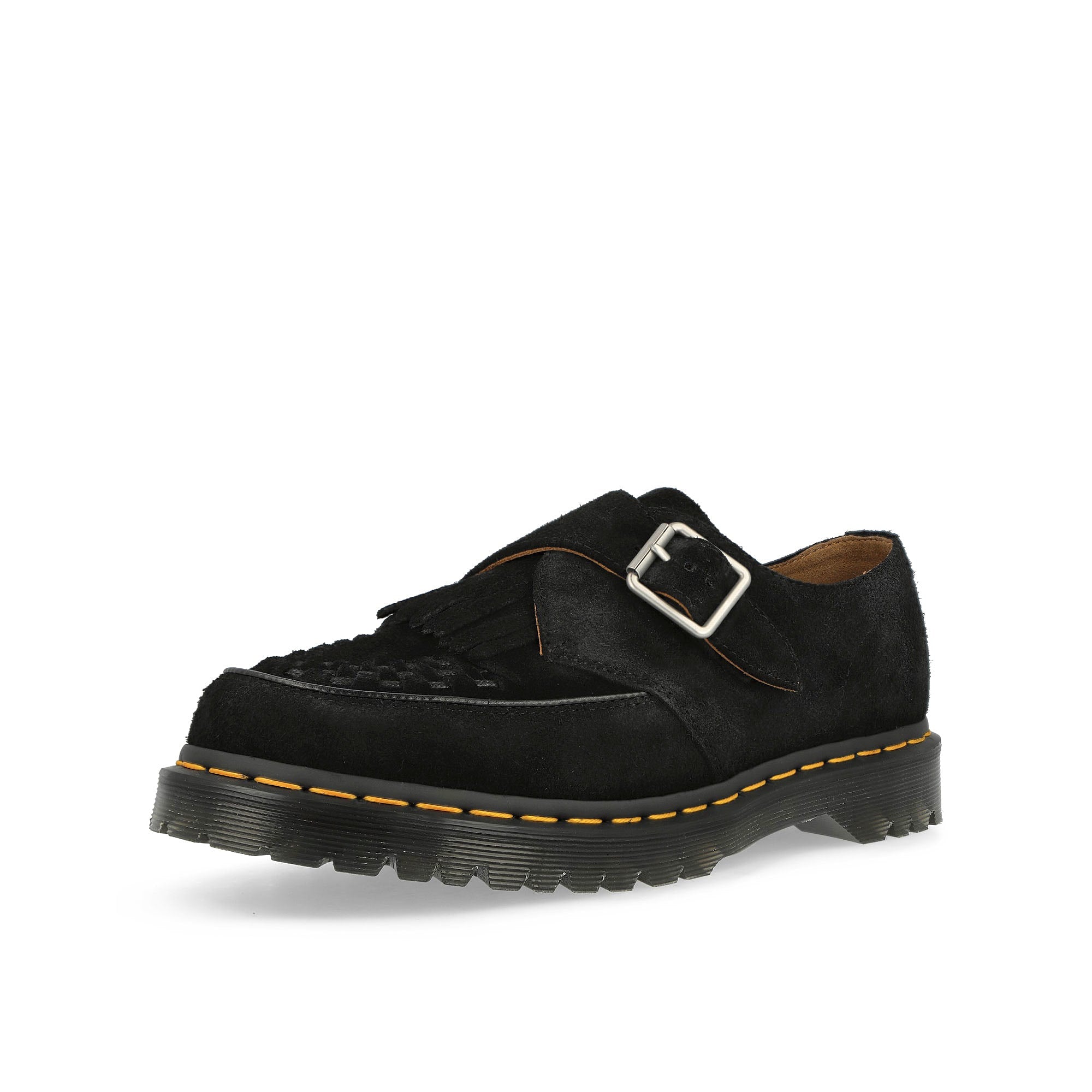 Dr. Martens Ramsey Monk KLT Creeper Black Desert Oasis Suede Loafers & Lace ups  Close Up | Overkill