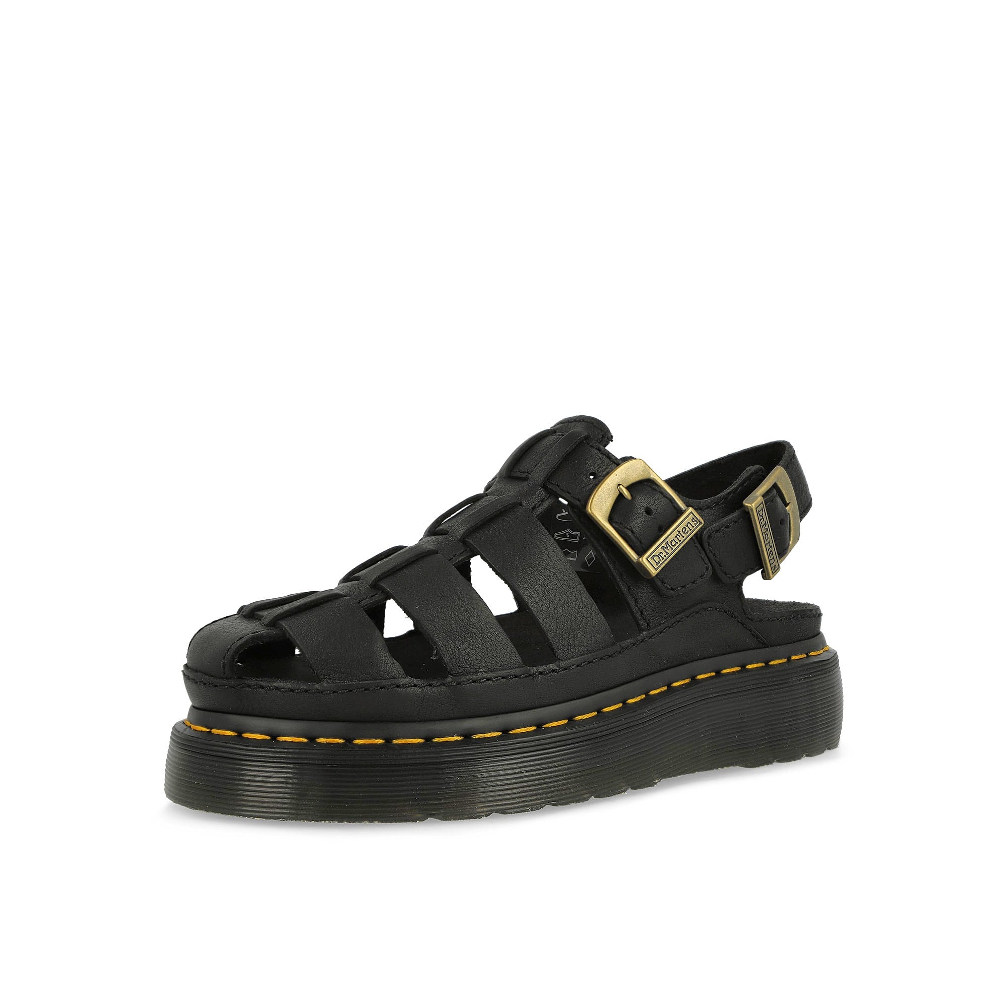 Dr. Martens Wrenlie Fisherman Sandals Black Grizzly Slides, Sandals & Slippers  Close Up | Overkill