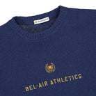 Bel-Air Athletics Academy Knit Embroidered Knit Sweater Bel Air Blue Sweatshirts Close-up | Overkill