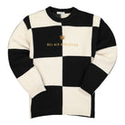 Bel-Air Athletics Colour Block Intarsia Knit Sweater Vintage Black / Notebook White Sweatshirts 31BELM603 | Overkill