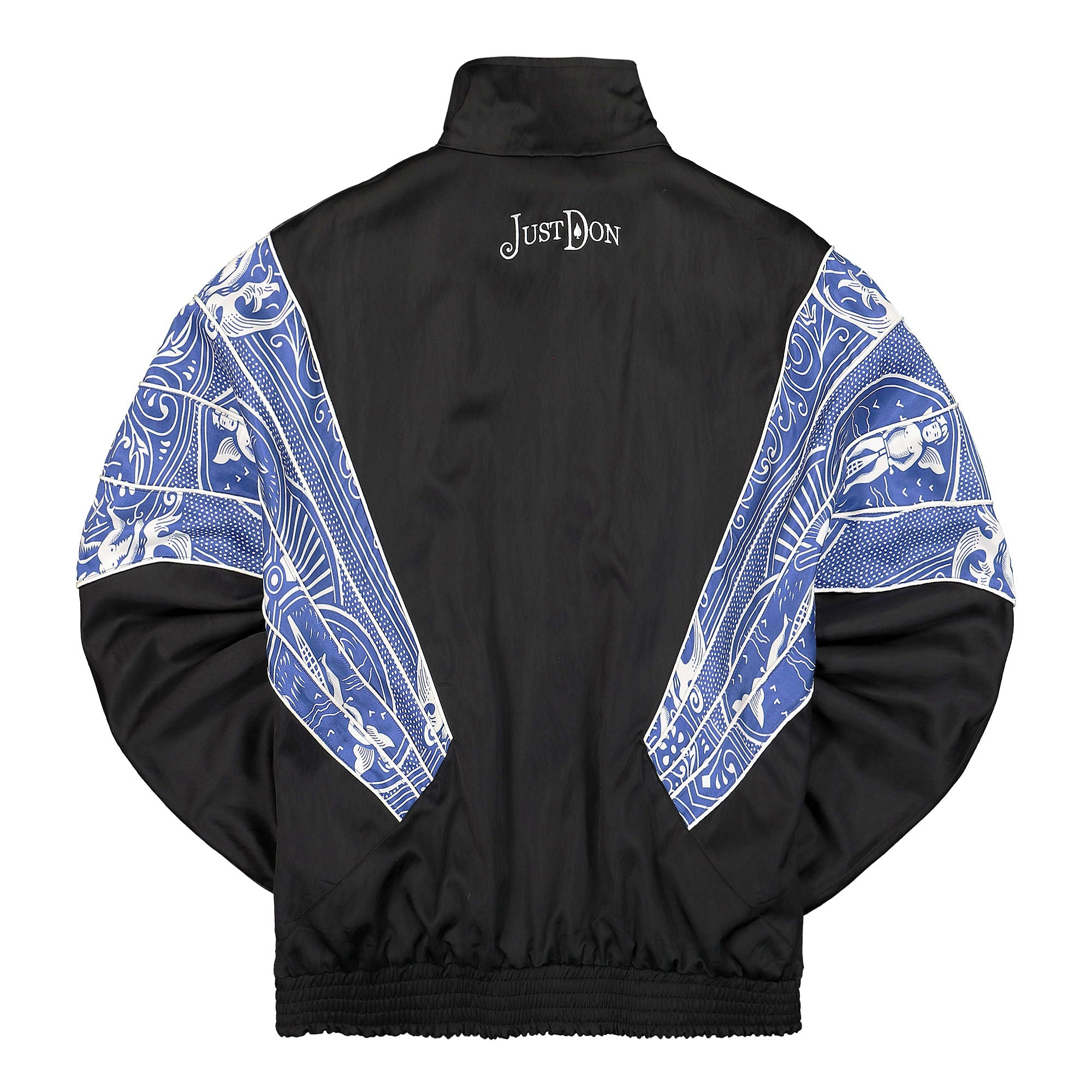 Just Don Crinckle Satin Jacket Black / Multi Track Jackets Close-up | Overkill