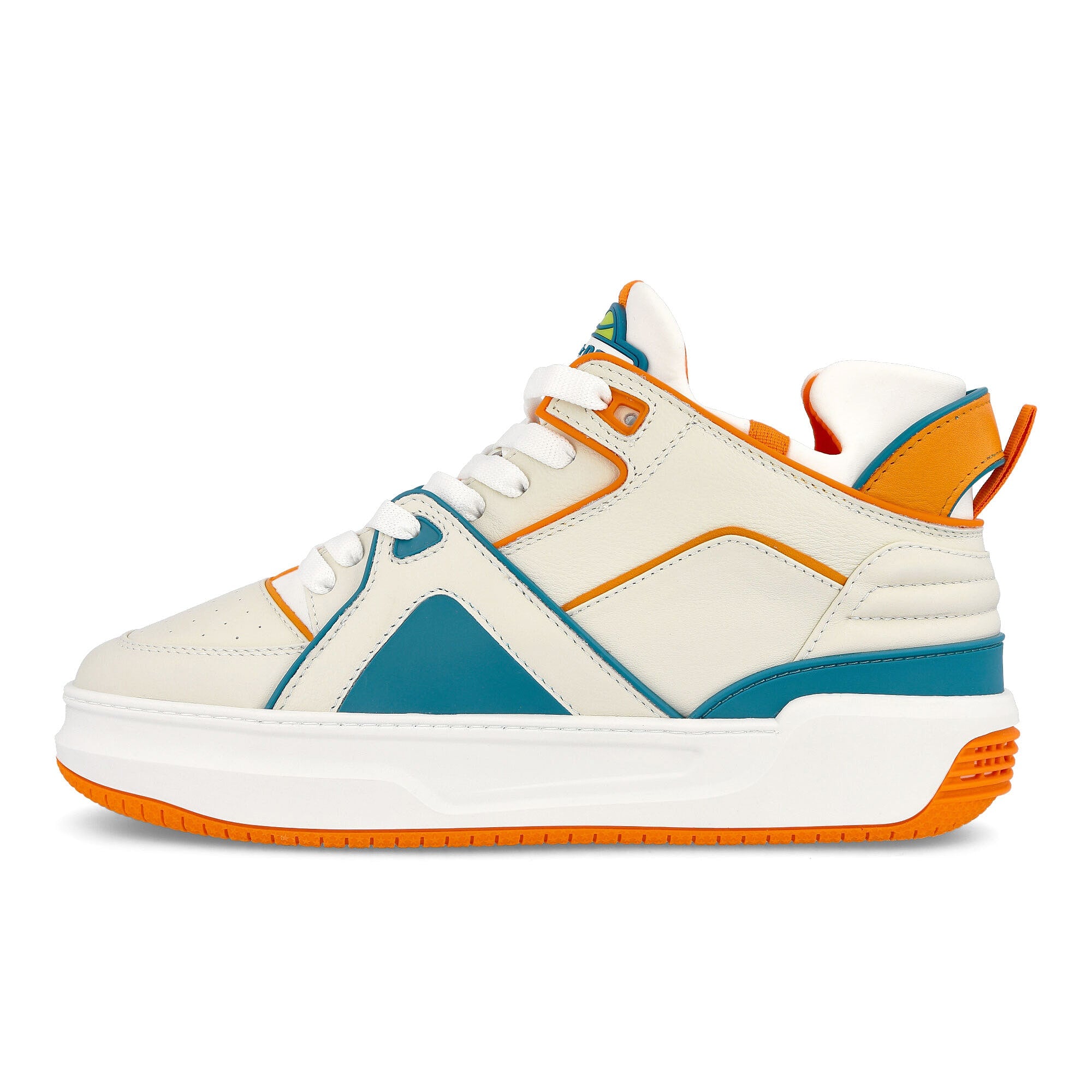 Just Don tennis courtside mid White / Orange / Teal  31JUSQ02 218550 | Overkill