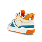 Just Don tennis courtside mid White / Orange / Teal  Close-up | Overkill