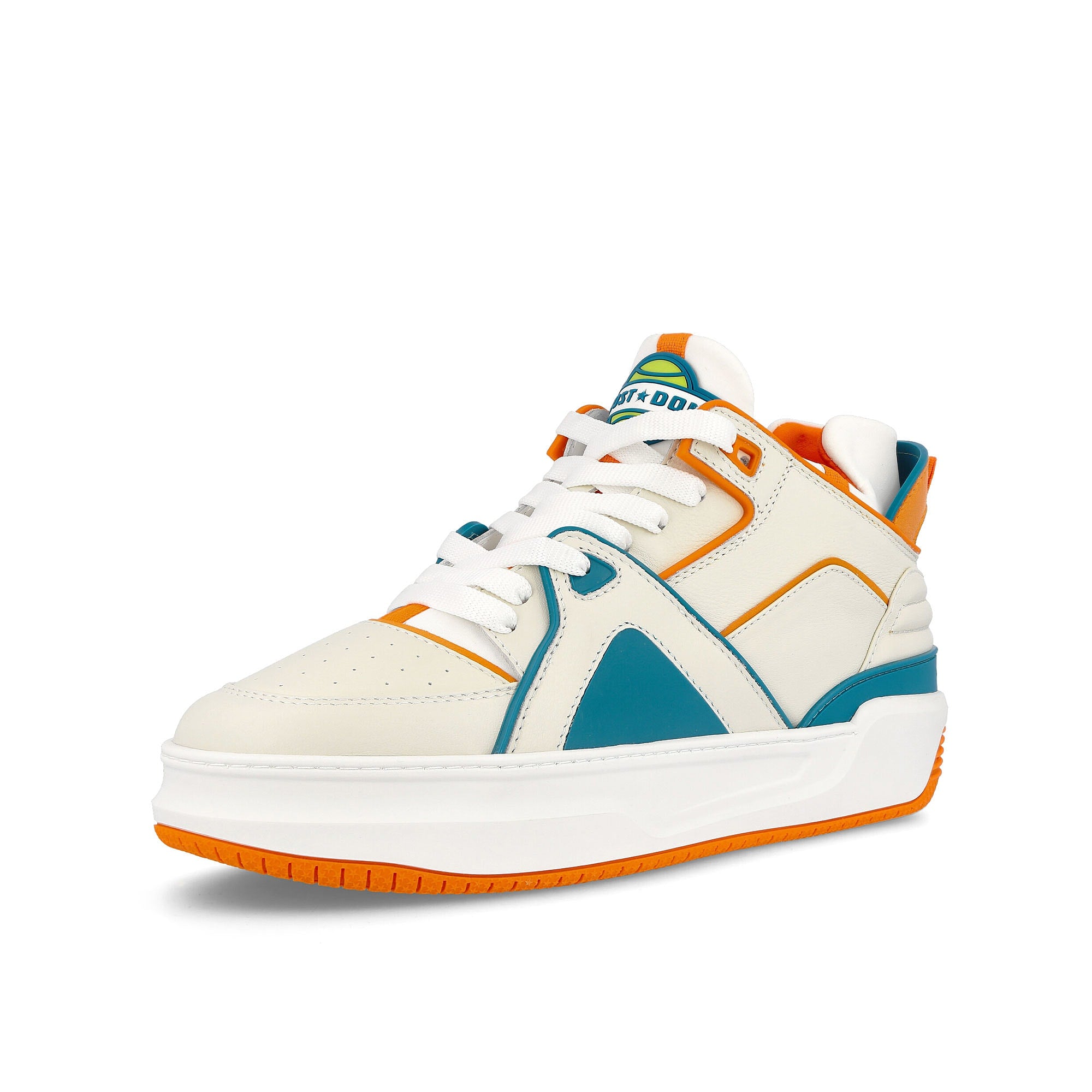Just Don tennis courtside mid White / Orange / Teal  Detailfoto | Overkill