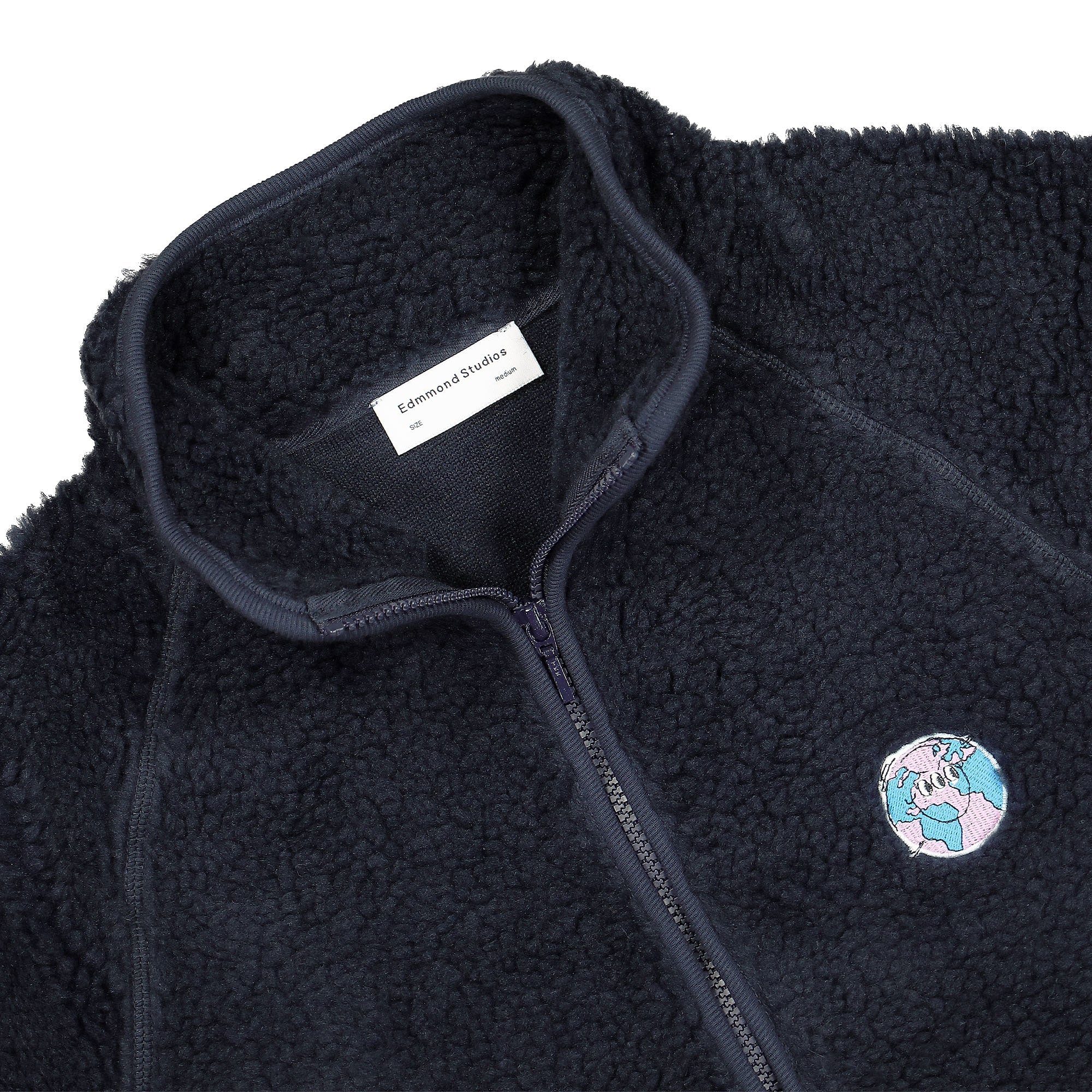 Edmmond Studios Fleece Pullover Plain Navy Sweatshirts Close-up | Overkill