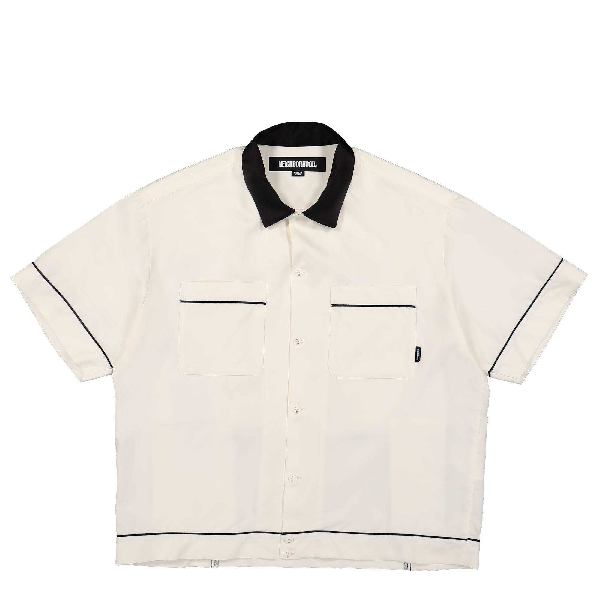 Neighborhood Bowling Short Sleeve Shirt White Shirts 231SPNH-SHM04 / White | Overkill