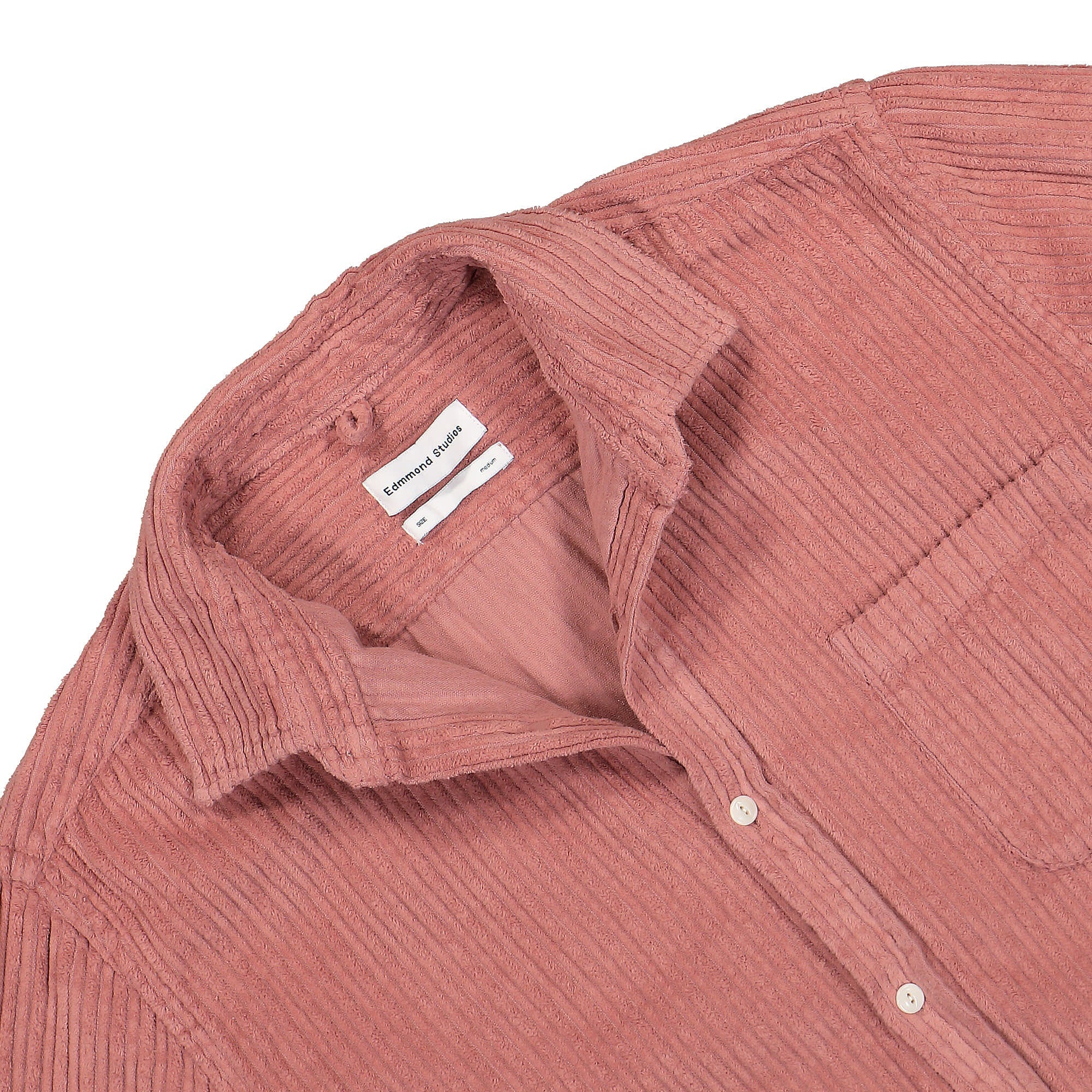 Edmmond Studios French Cord Shirt Salmon Shirts Close-up | Overkill