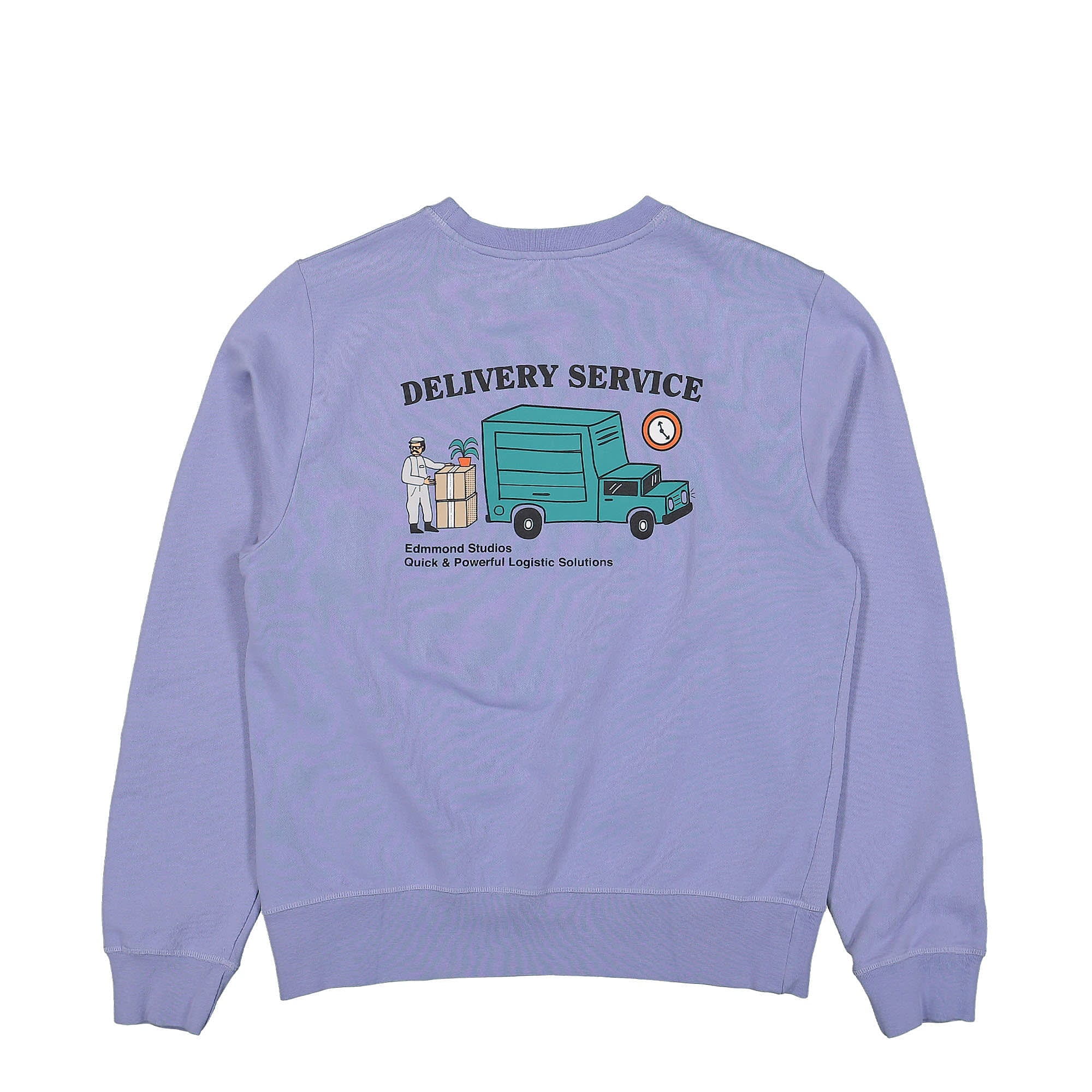 Edmmond Studios Delivery Service Sweatshirt Plain Light Purple Sweatshirts Close-up | Overkill