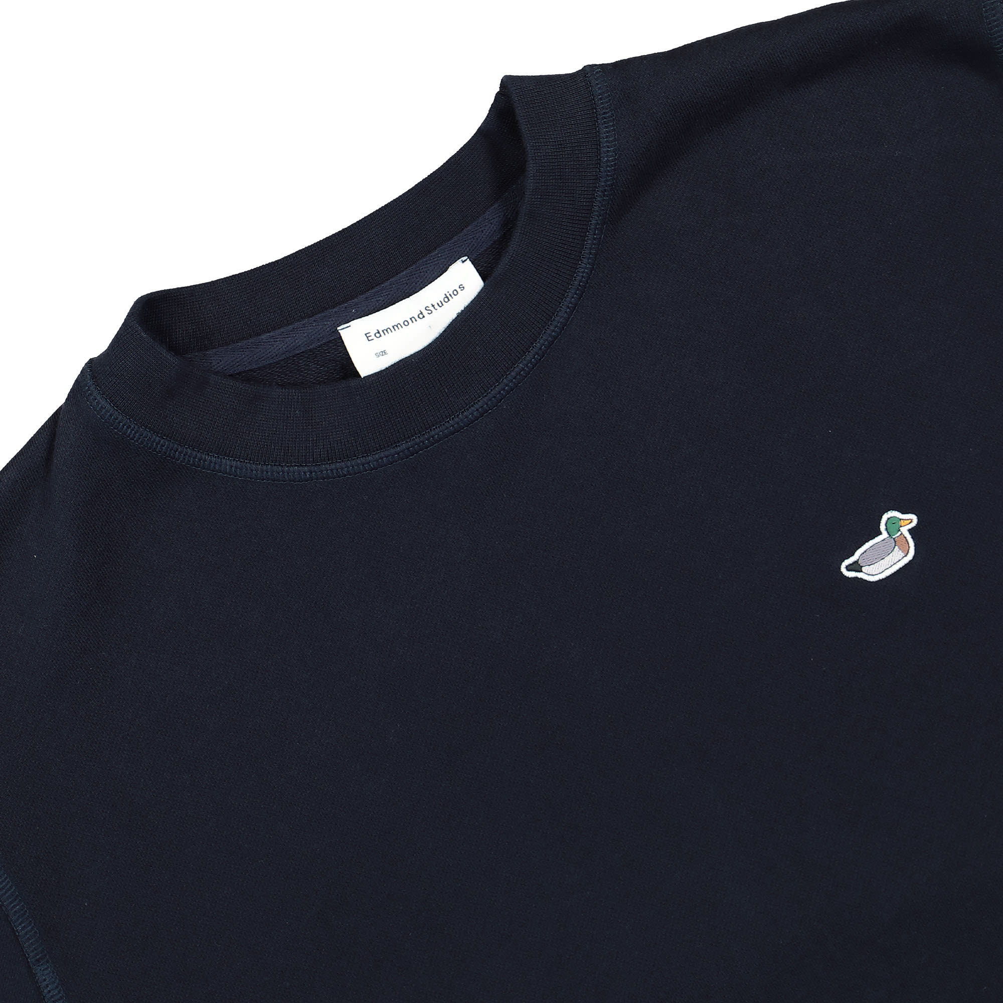 Edmmond Studios Duck Patch Sweater Plain Navy Sweatshirts Close-up | Overkill