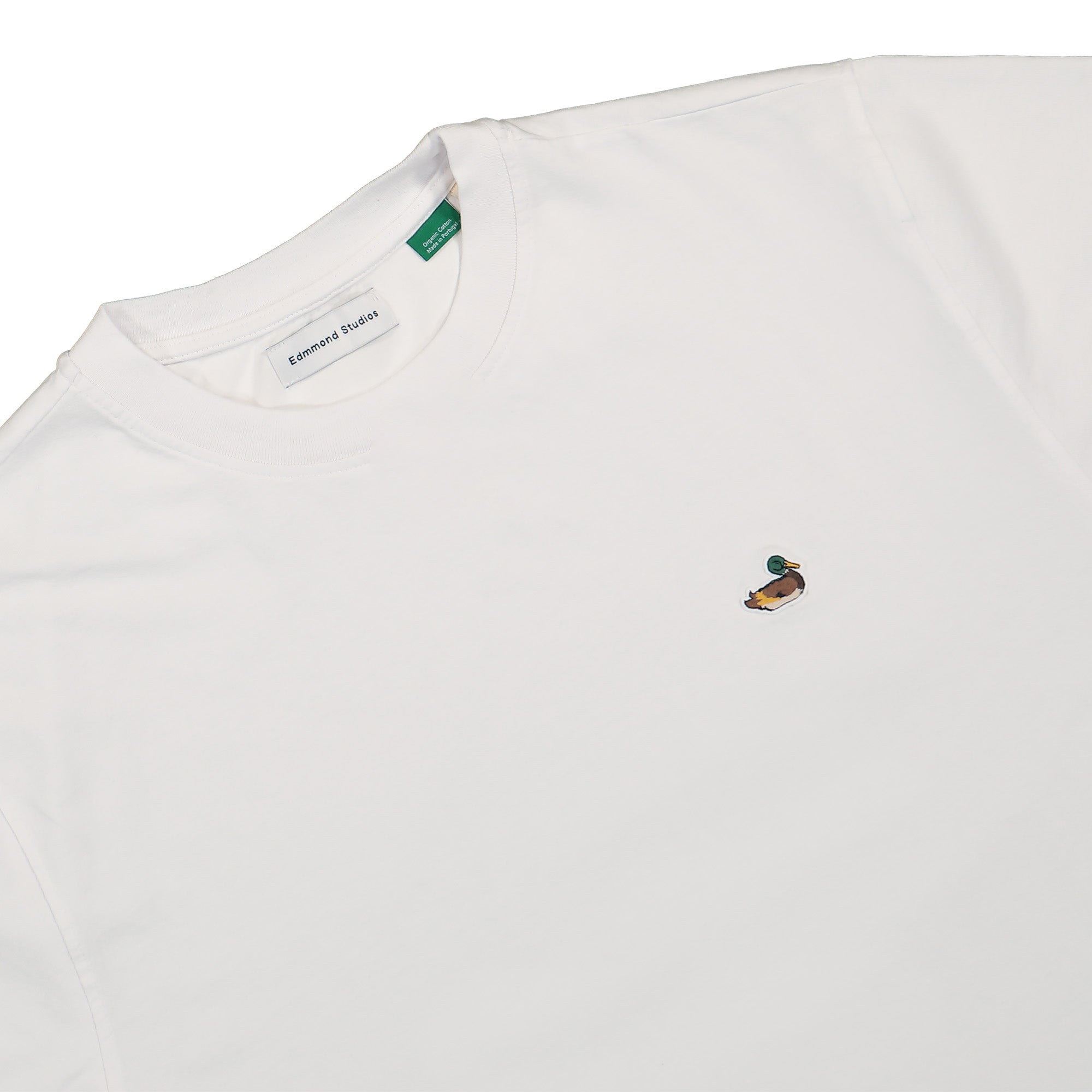 Edmmond Studios Duck Patch T-Shirt Plain White T-Shirts Close-up | Overkill