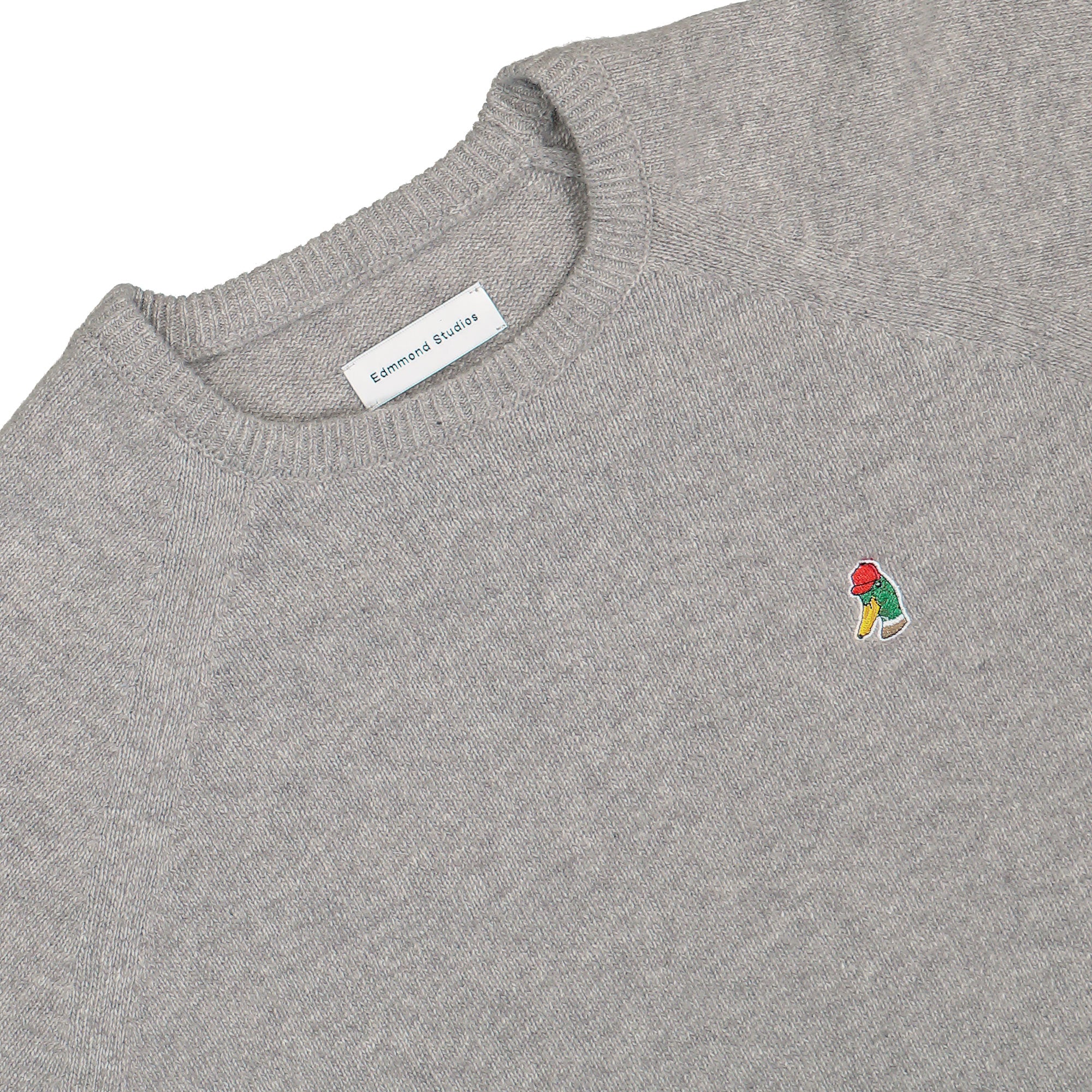 Edmmond Studios Special Duck Sweater Plain Light Grey Melange Sweatshirts Close-up | Overkill