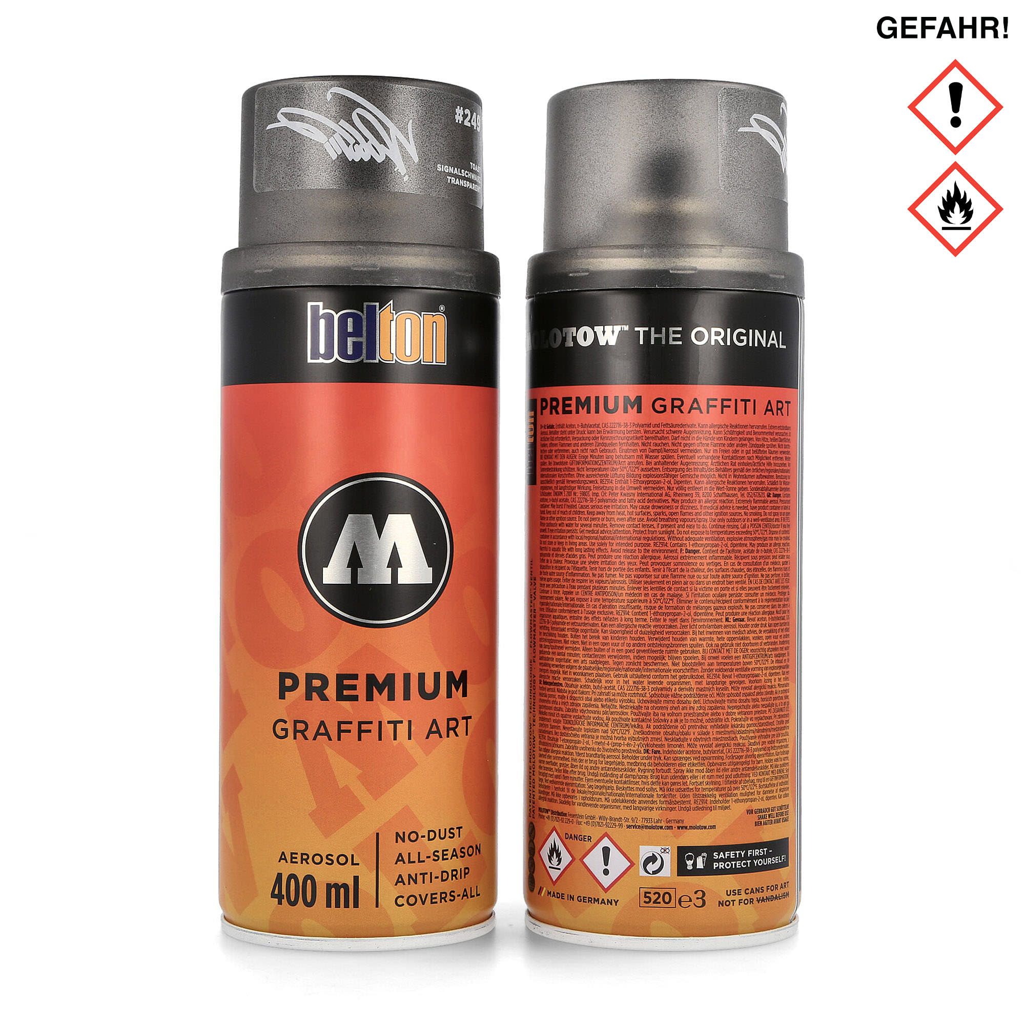 MOLOTOW Abdecklack Transparent Matt, 400ml – Klarer Schutzlack, Langlebig & Robust