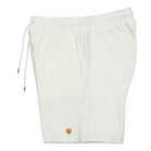 Bel-Air Athletics Academy Embroidered Logo Crest Short White Shorts Close-up | Overkill