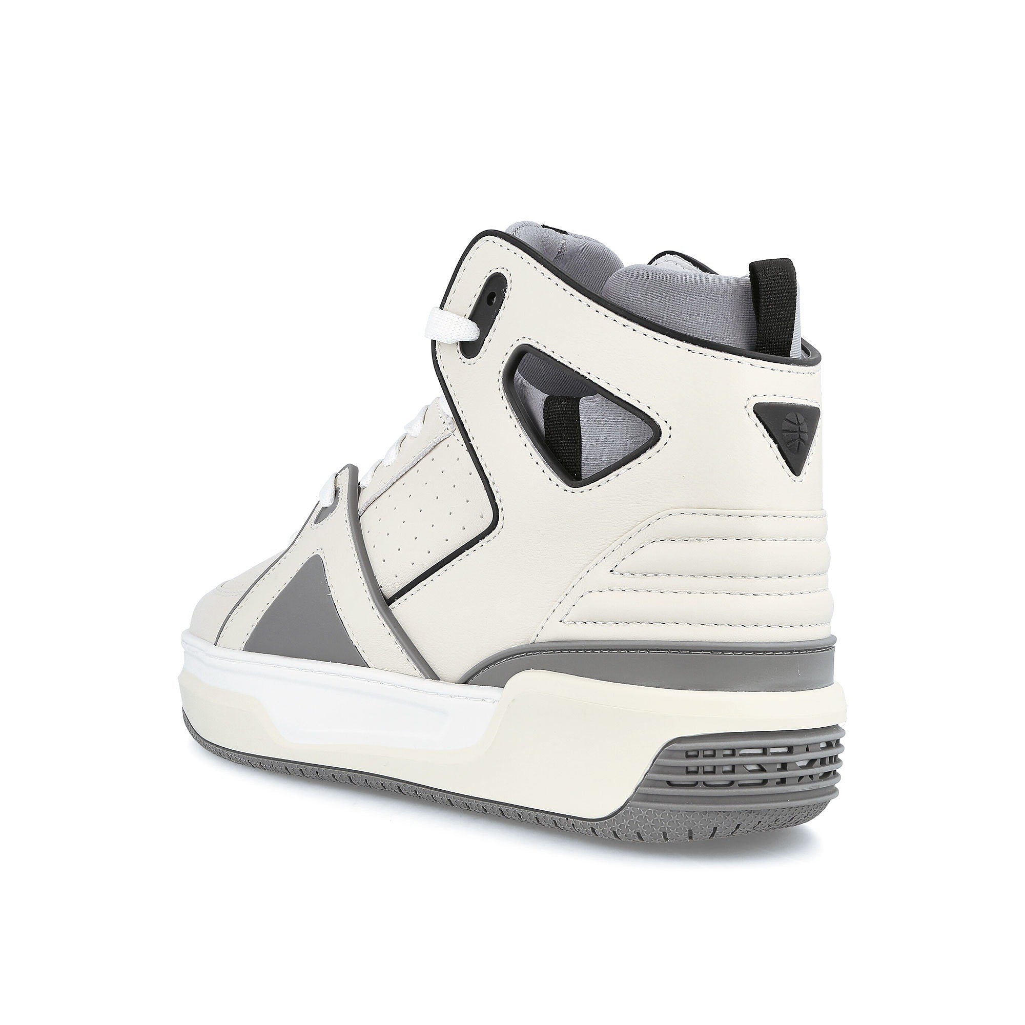 Just Don basketball courtside hi White-Grey-Black Sneakers  Material | Overkill