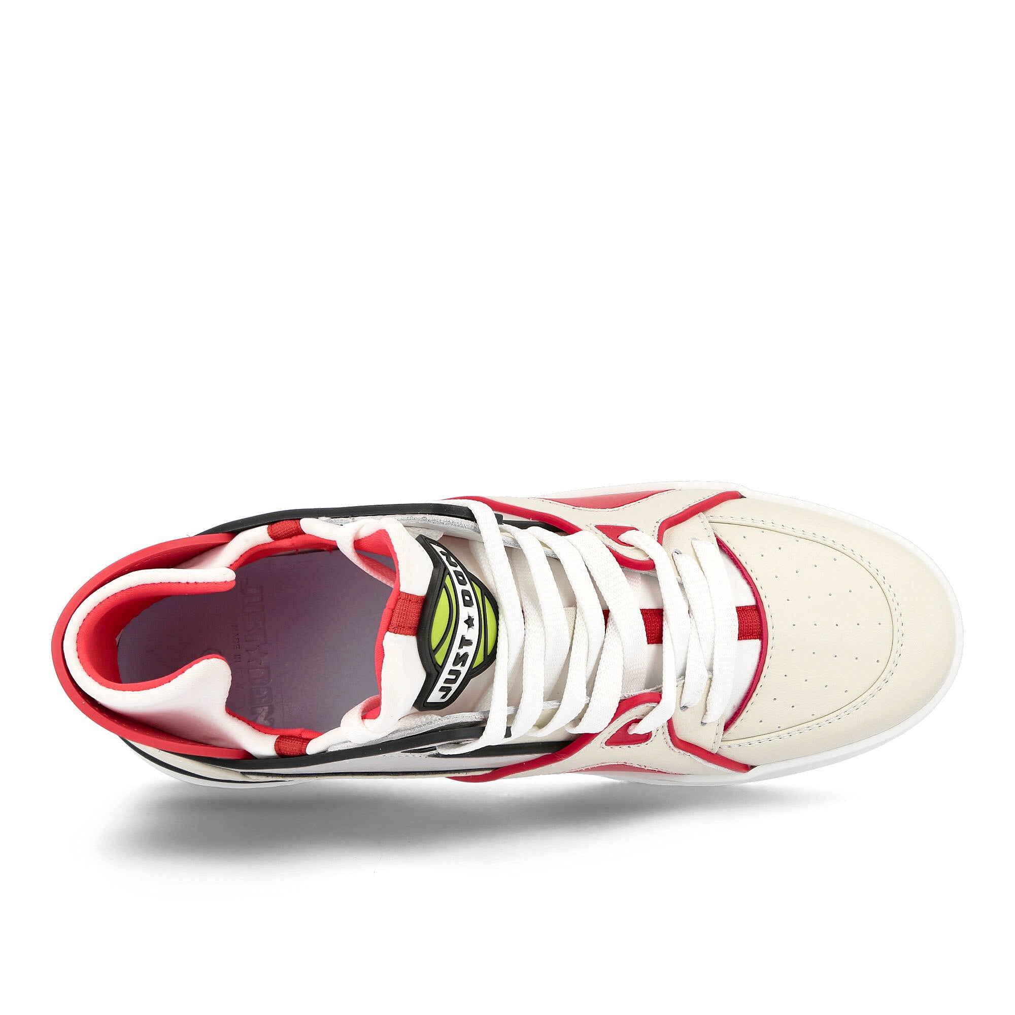 Just Don mid tennis Beige-Red Sneakers  Detailfoto | Overkill