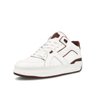 Just Don luxury courtside low White-Brown Mid Top Sneakers  Close Up | Overkill