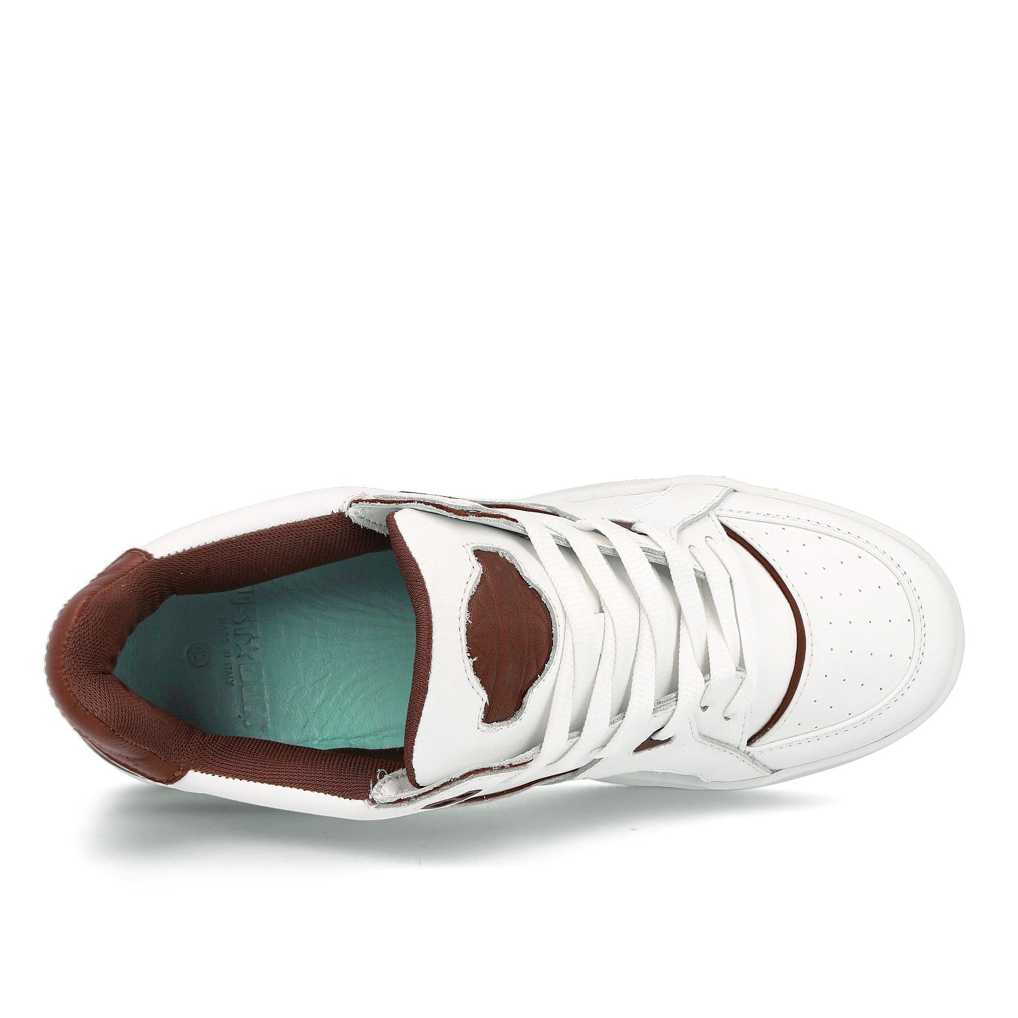 Just Don luxury courtside low White-Brown Mid Top Sneakers  Detailfoto | Overkill