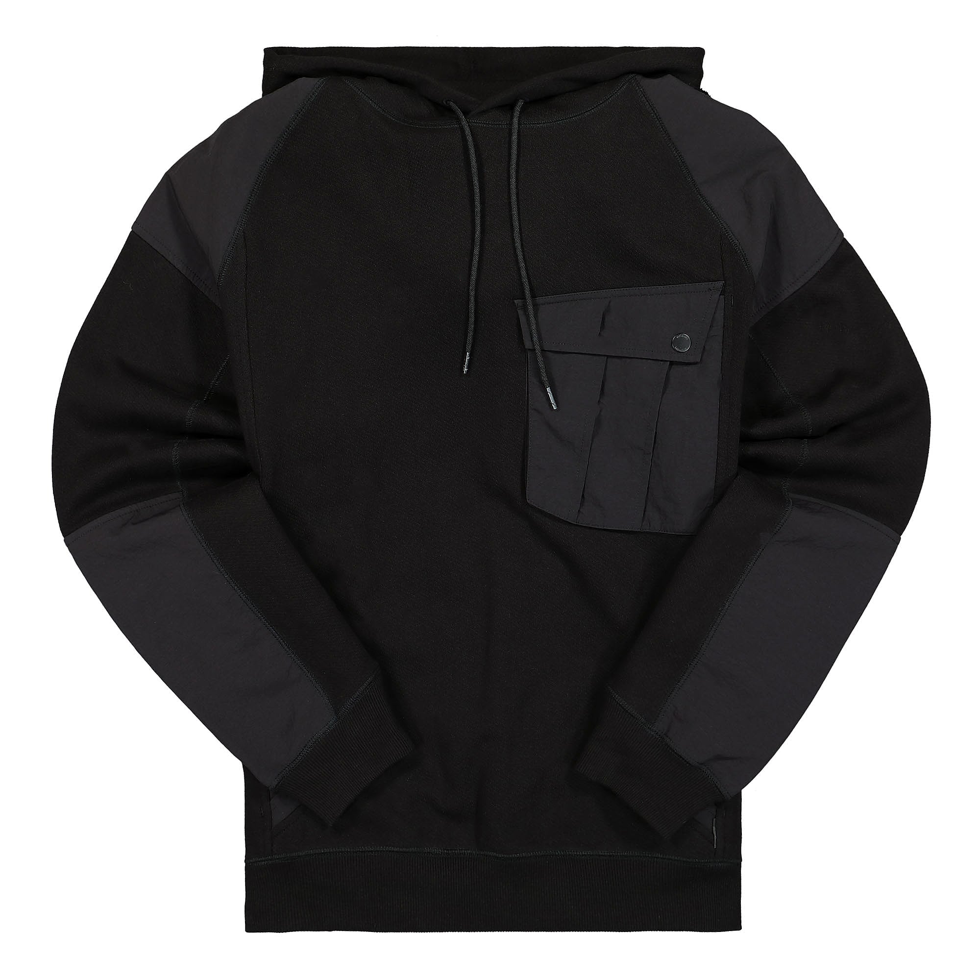 トップス MAHARISHI Black Paneled Sweat Maharishi Maha Tech Hooded Sweat 3538 | OVERKILL